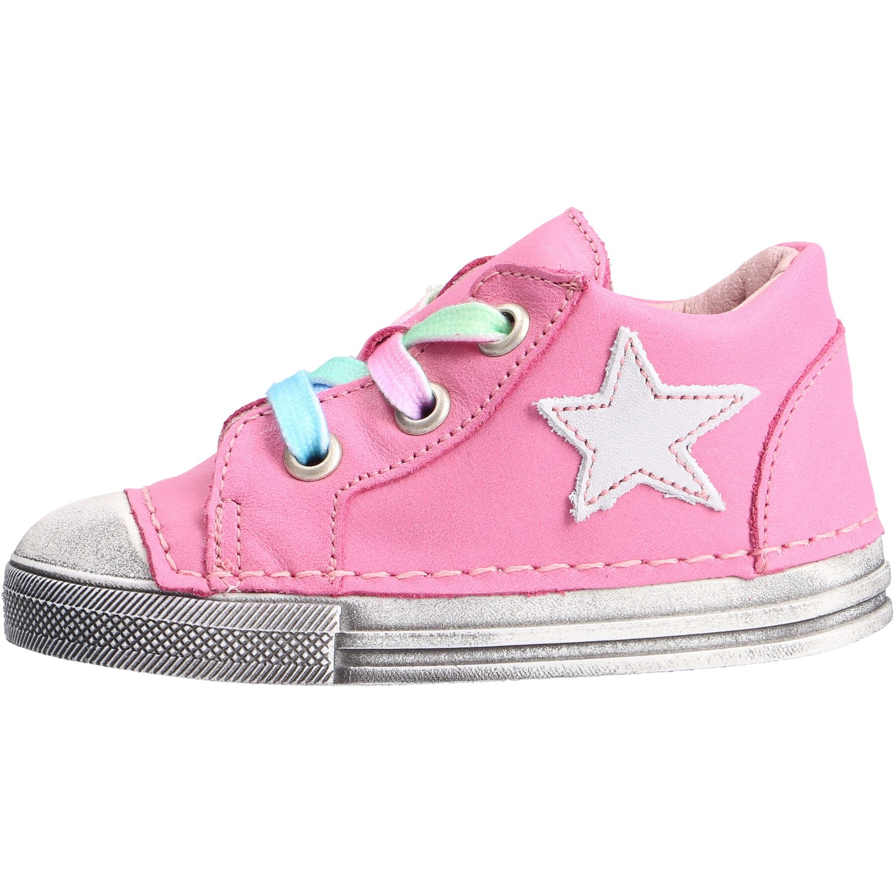 rote lauflernschuhe seitenansicht links