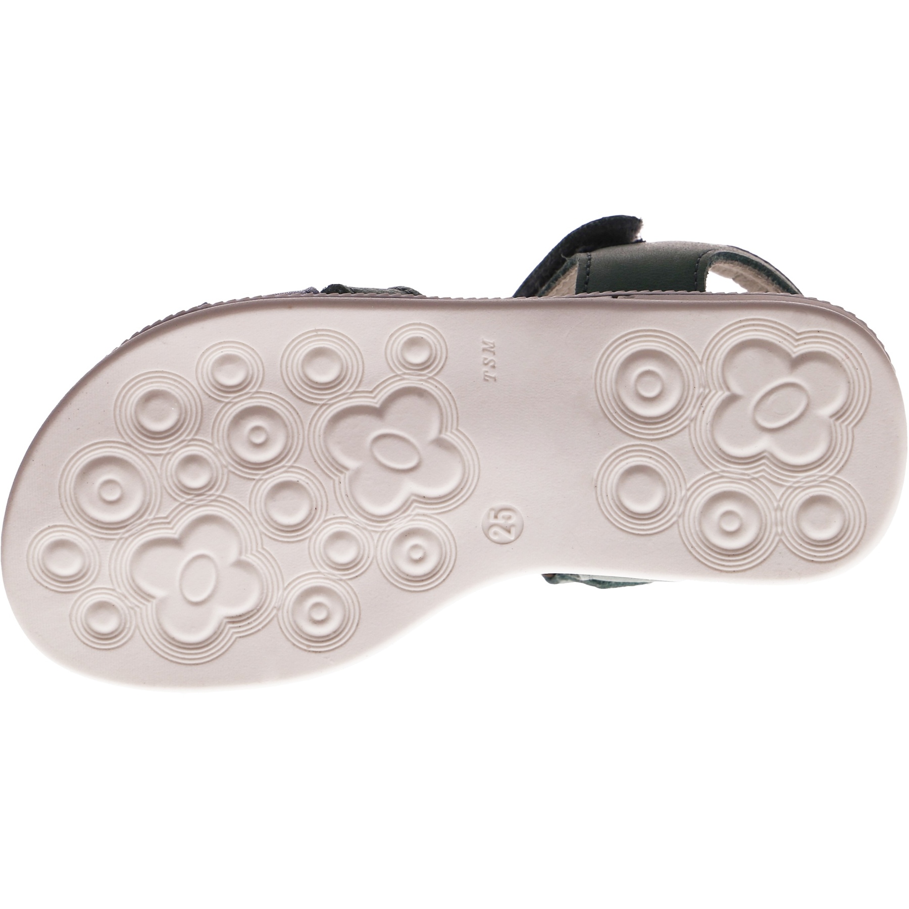 grüne sandale sohlenansicht