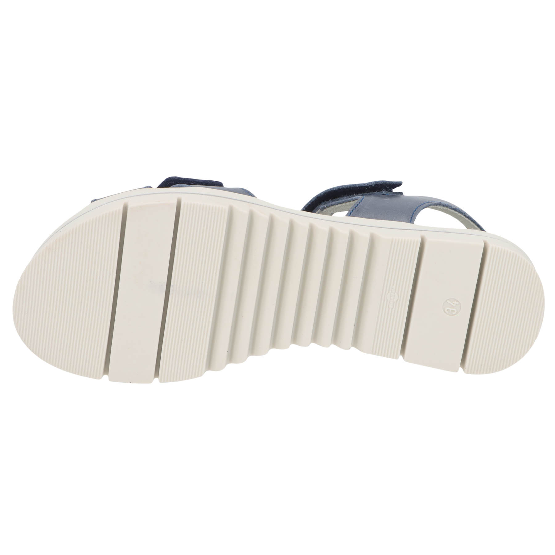 blaue sandale sohlenansicht