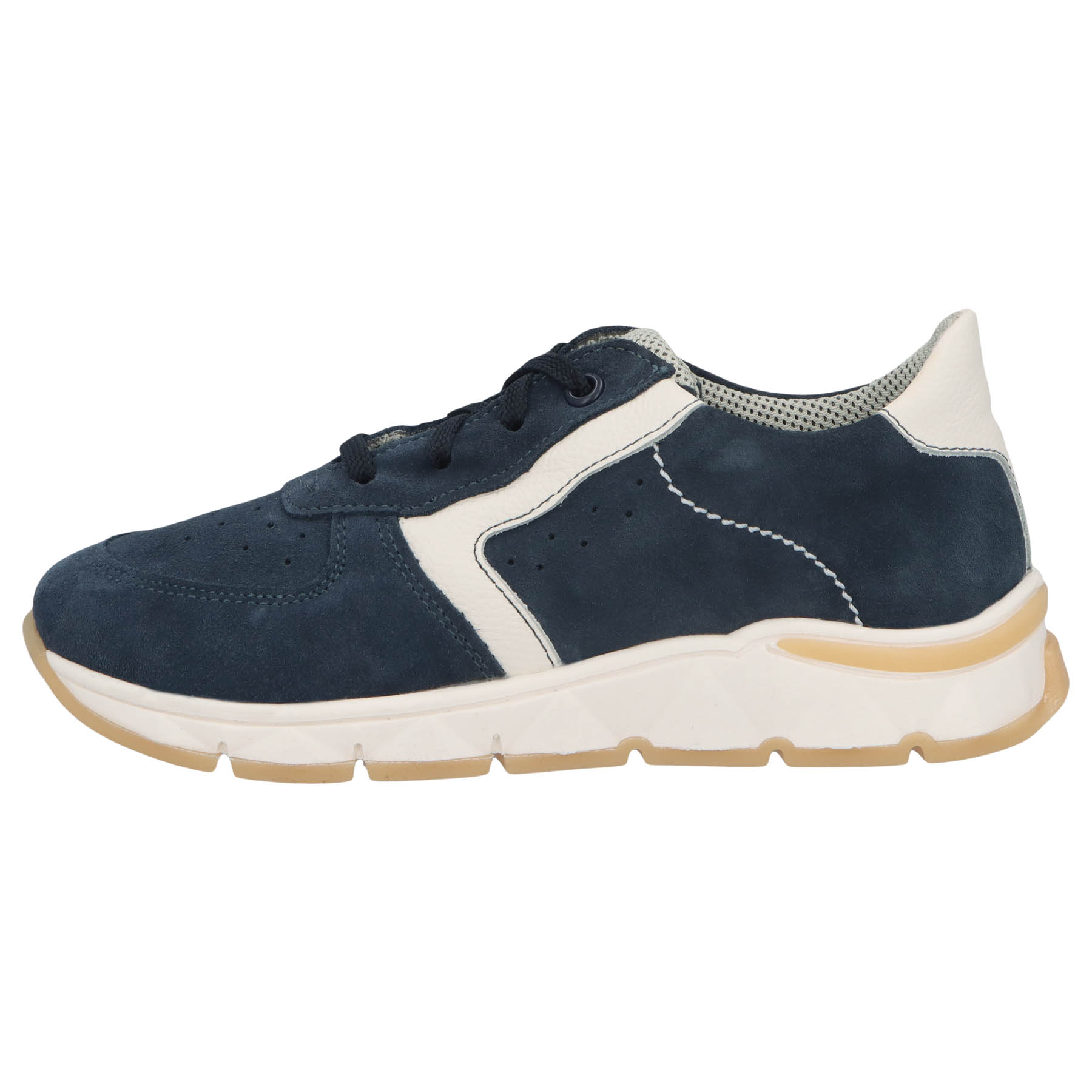blaue sneaker seitenansicht links