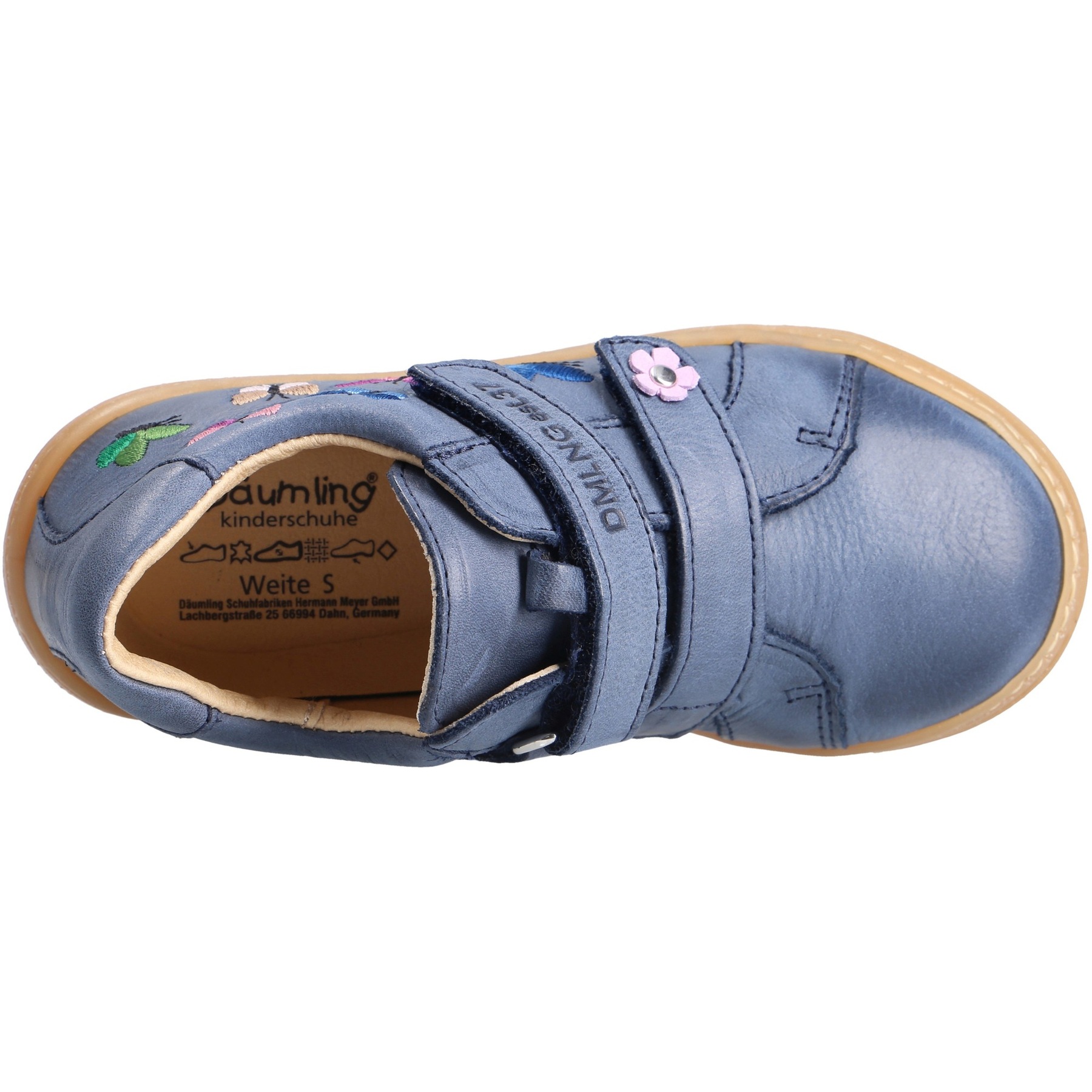 blaue halbschuh draufsicht