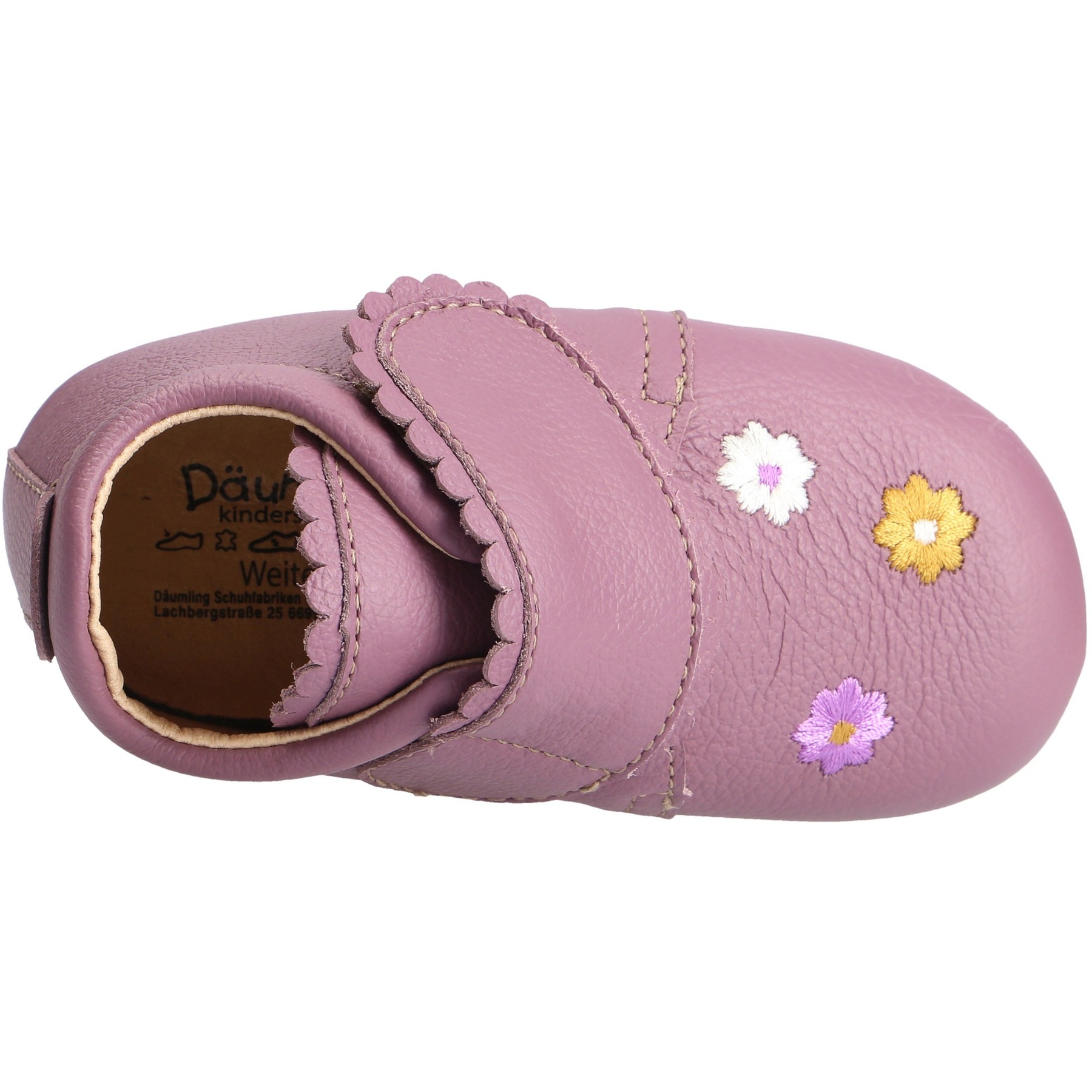 rote krabbelschuhe draufsicht