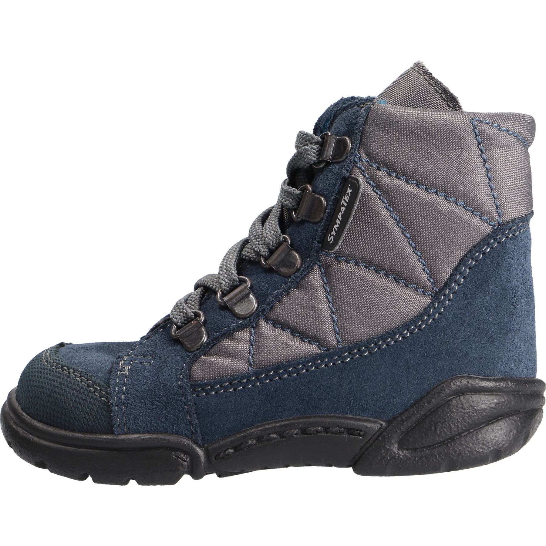 blaue stiefeletten seitenansicht links
