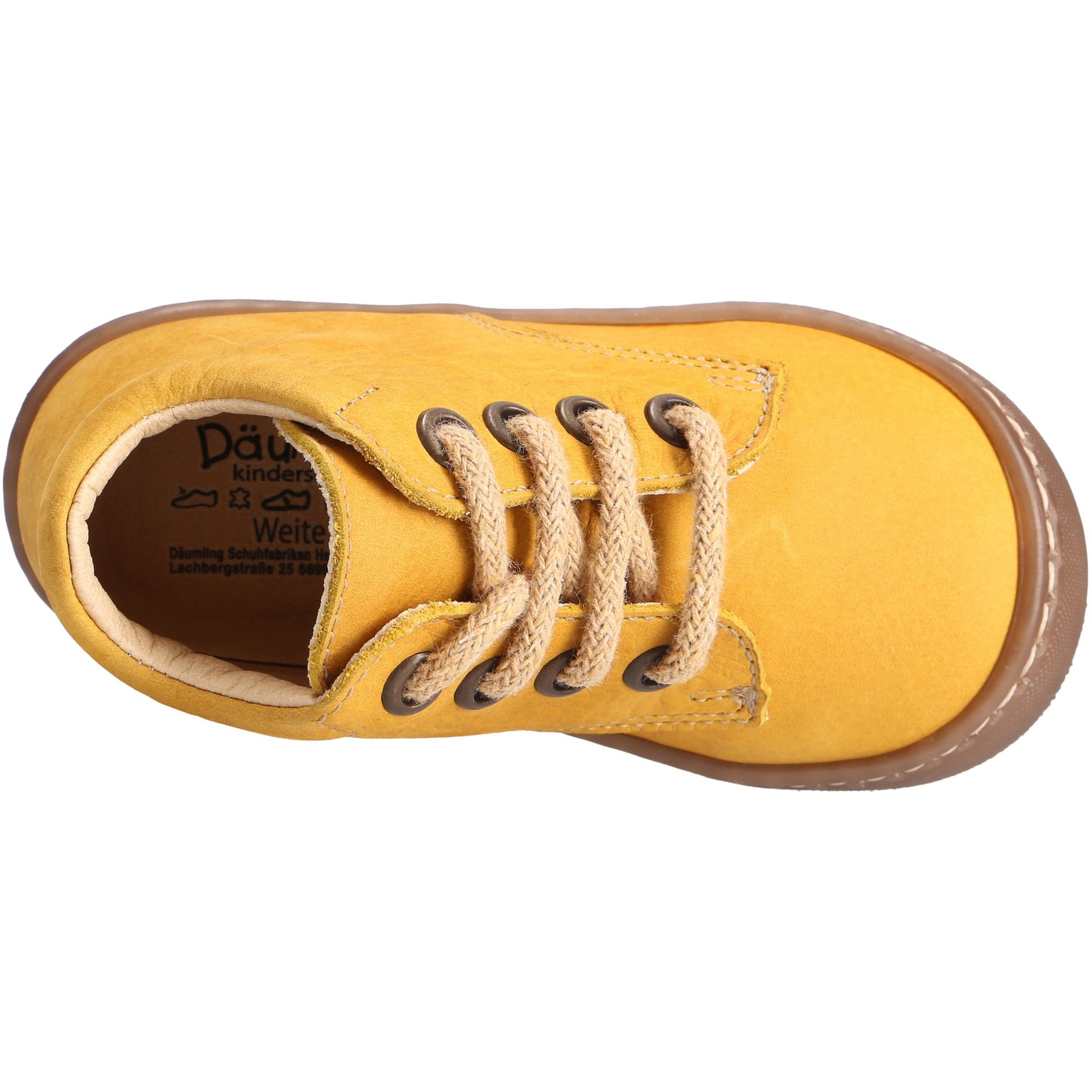 gelbe lauflernschuhe draufsicht