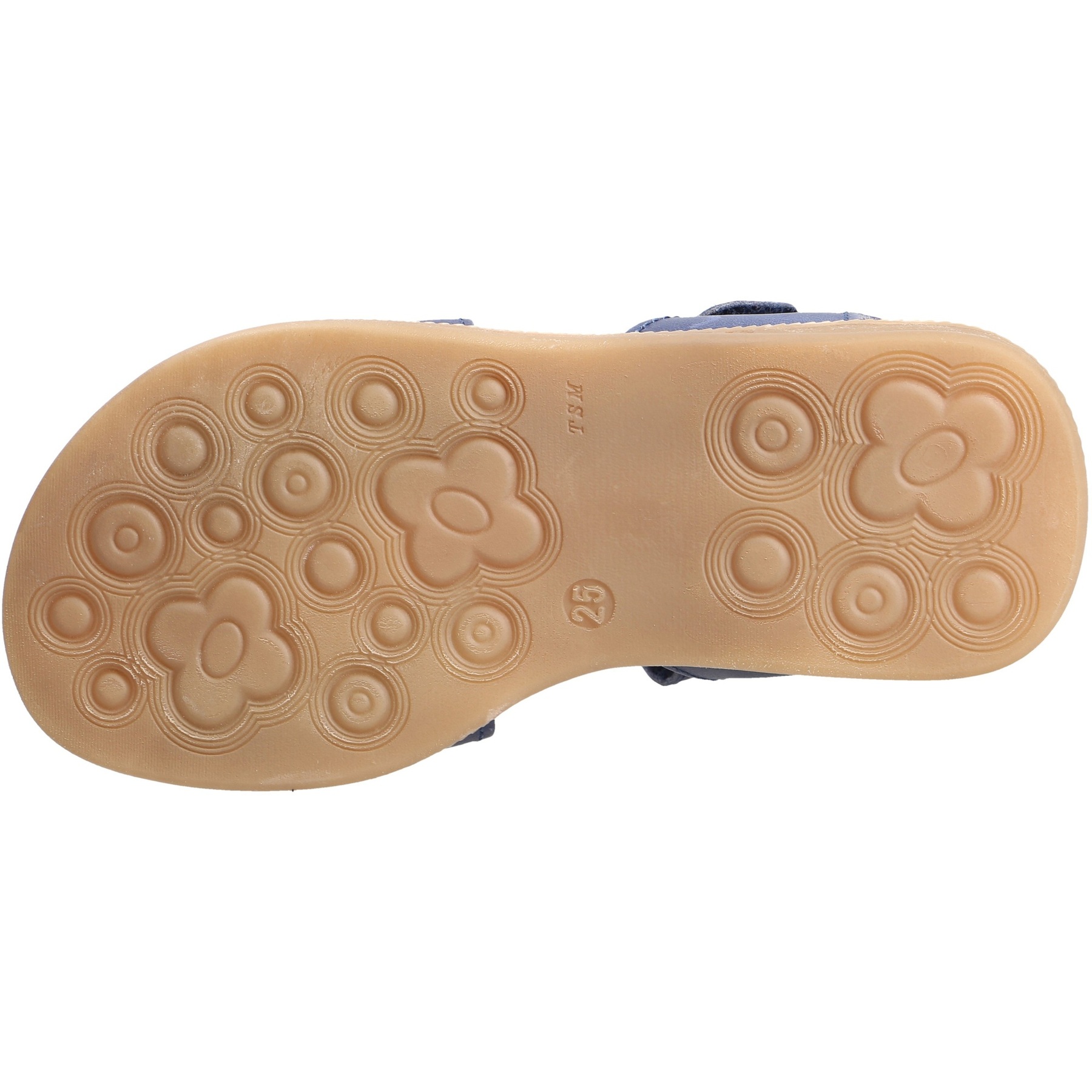 blaue sandale sohlenansicht