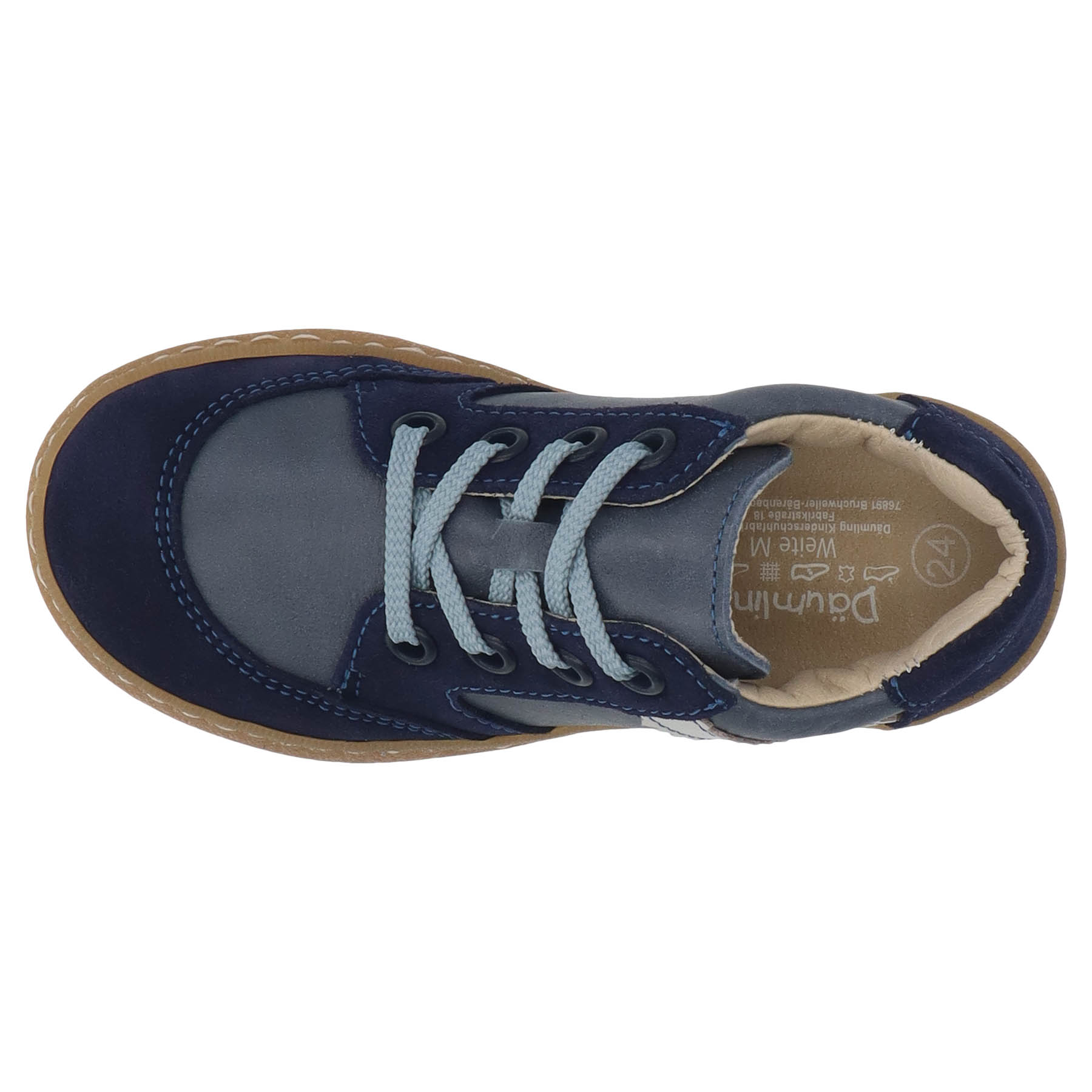 blaue lauflernschuhe draufsicht