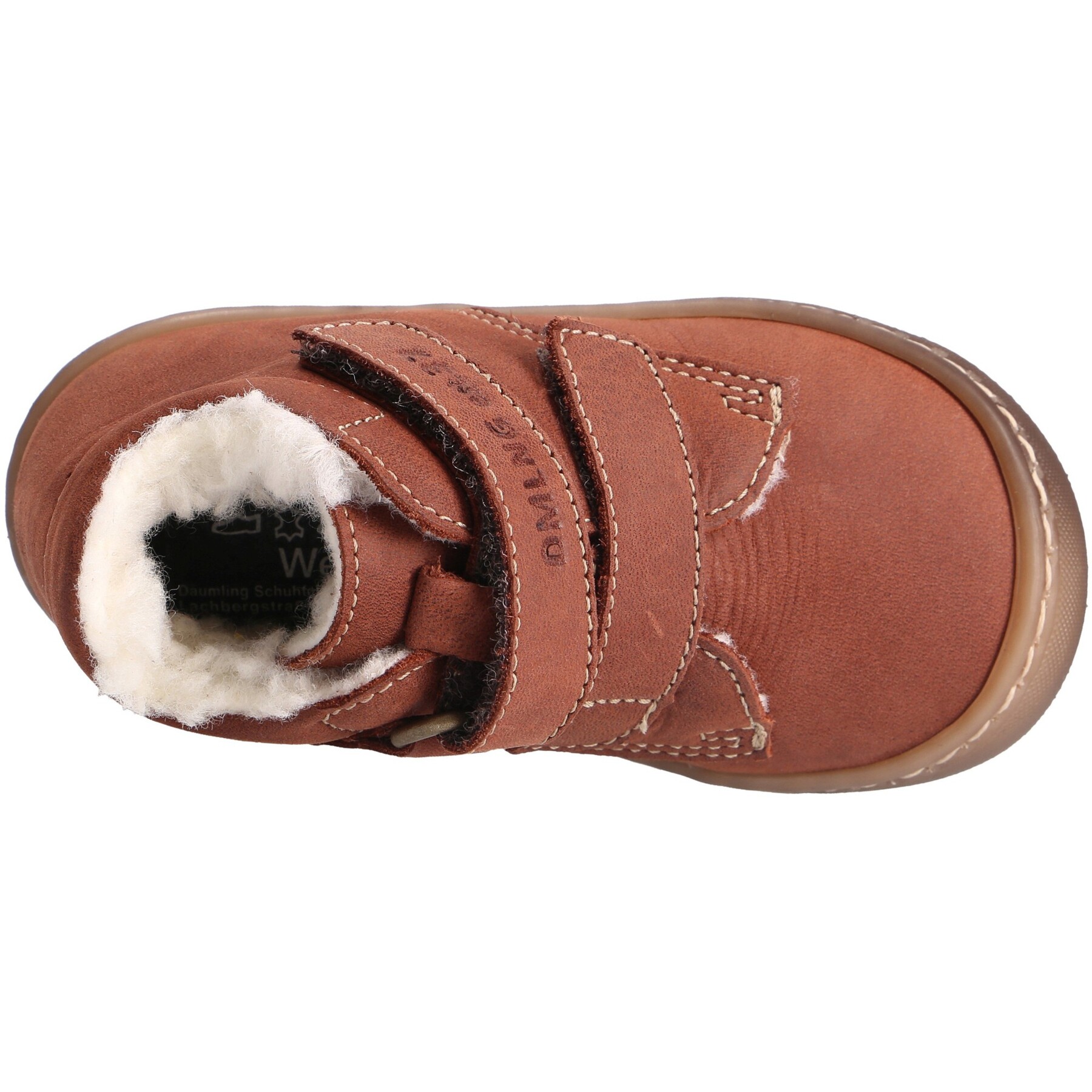 braune lauflernschuhe draufsicht