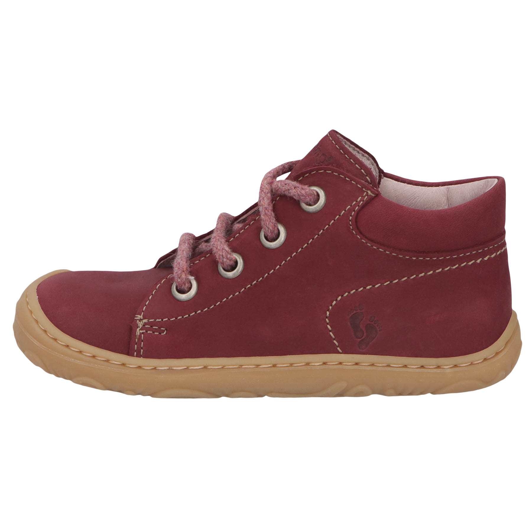 rote lauflernschuhe seitenansicht links