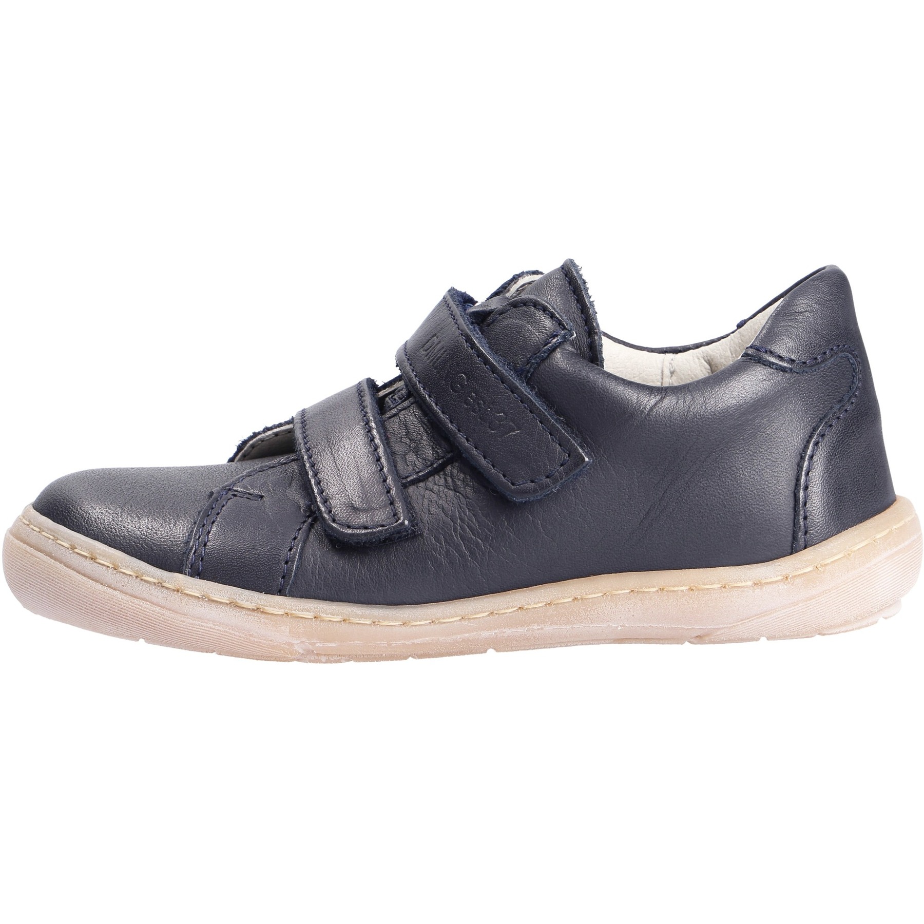 blaue halbschuh seitenansicht links