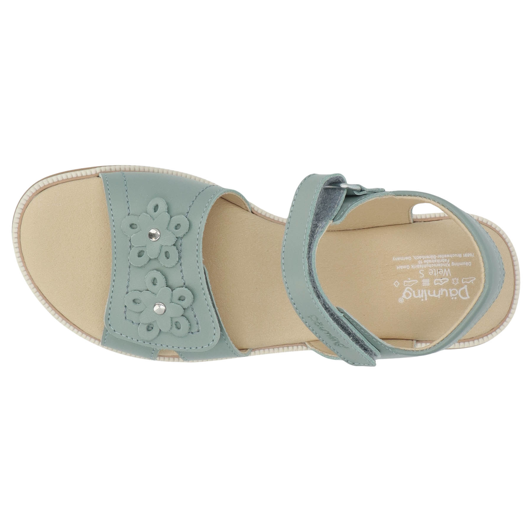 grüne sandale draufsicht