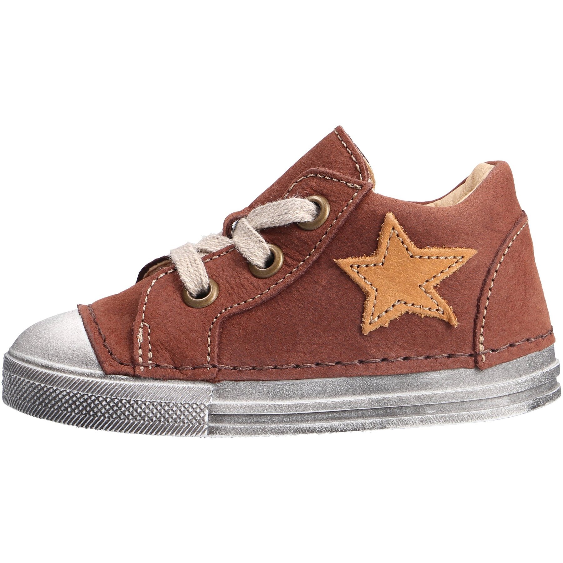 braune lauflernschuhe seitenansicht links