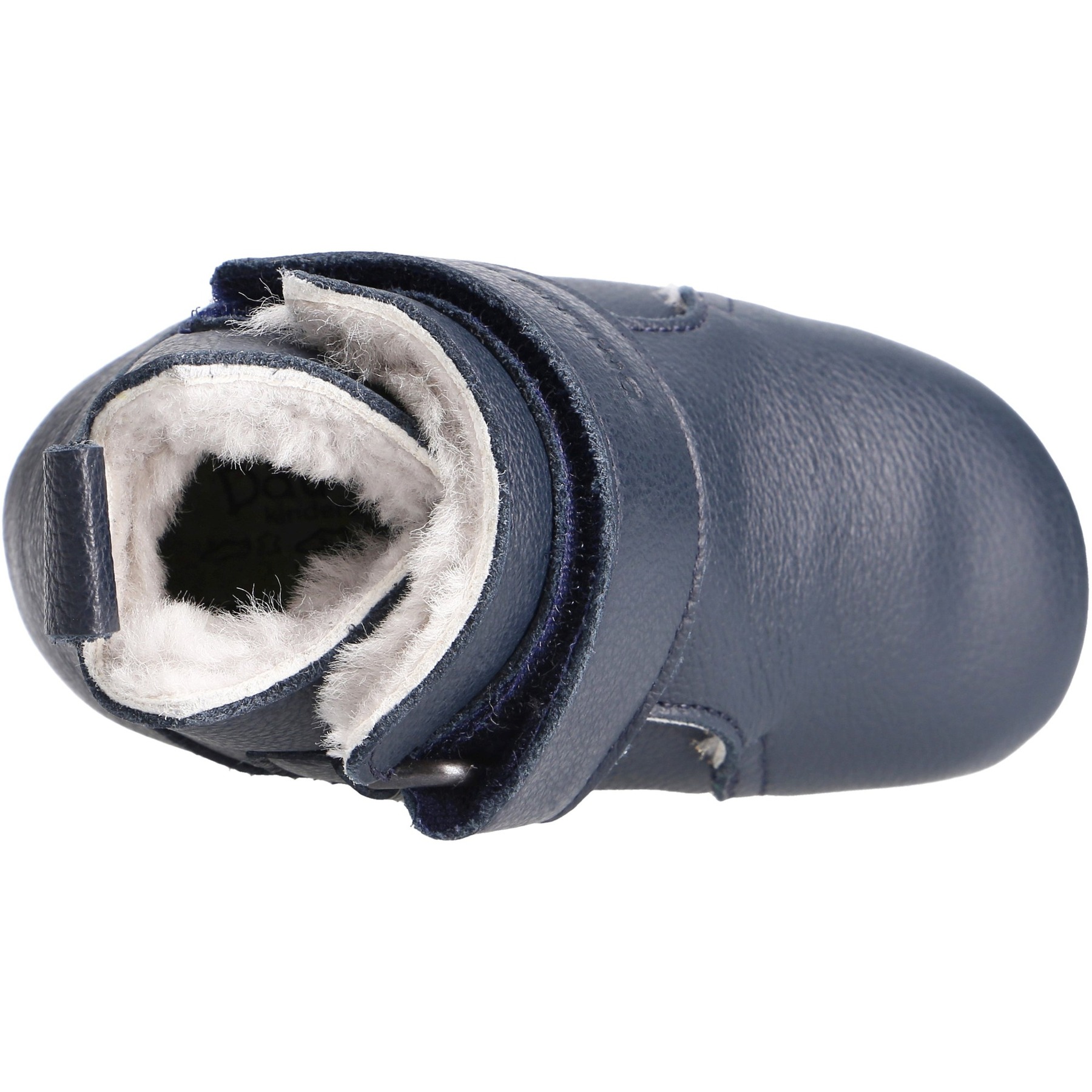 blaue krabbelschuhe draufsicht