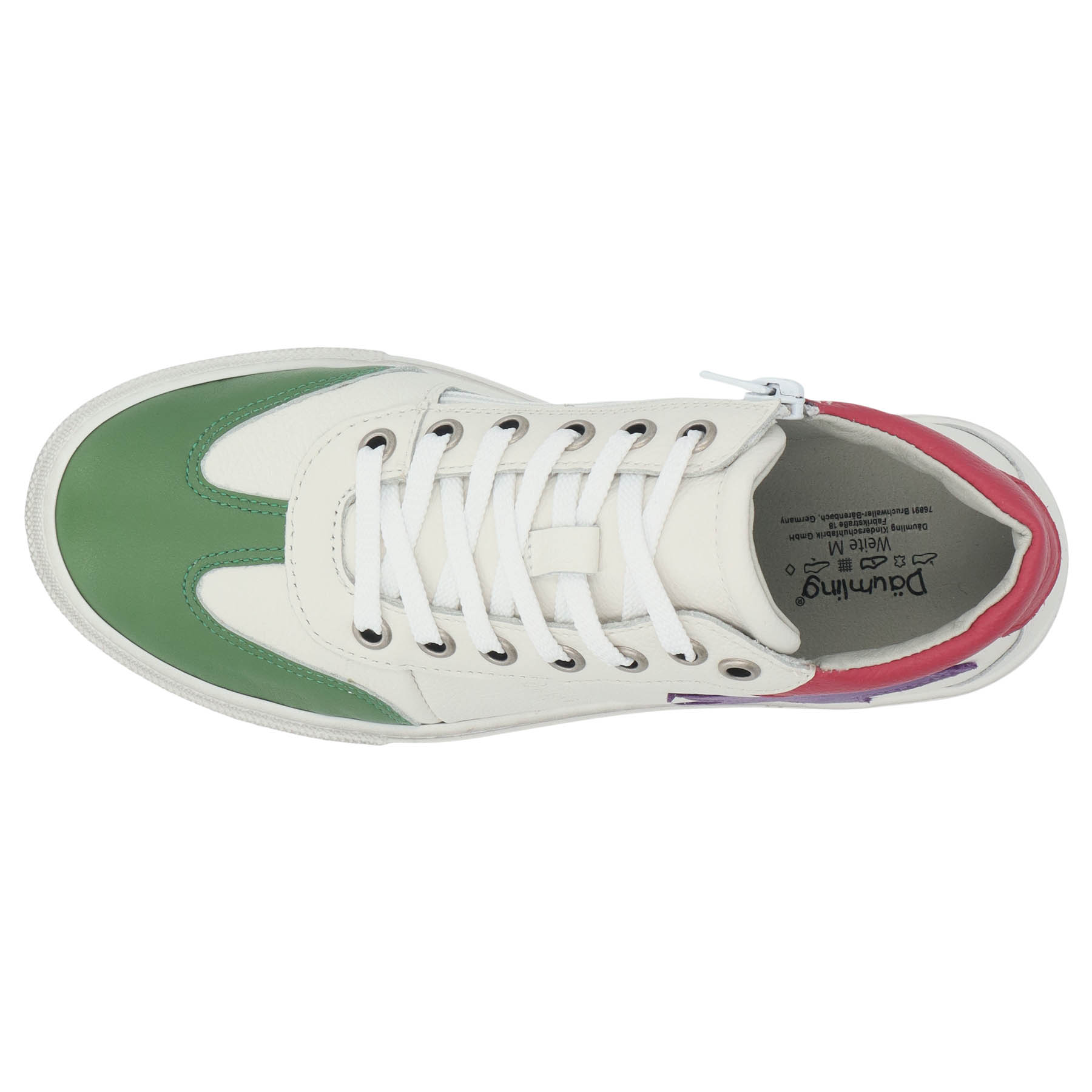 mehrfarbige mid cut draufsicht