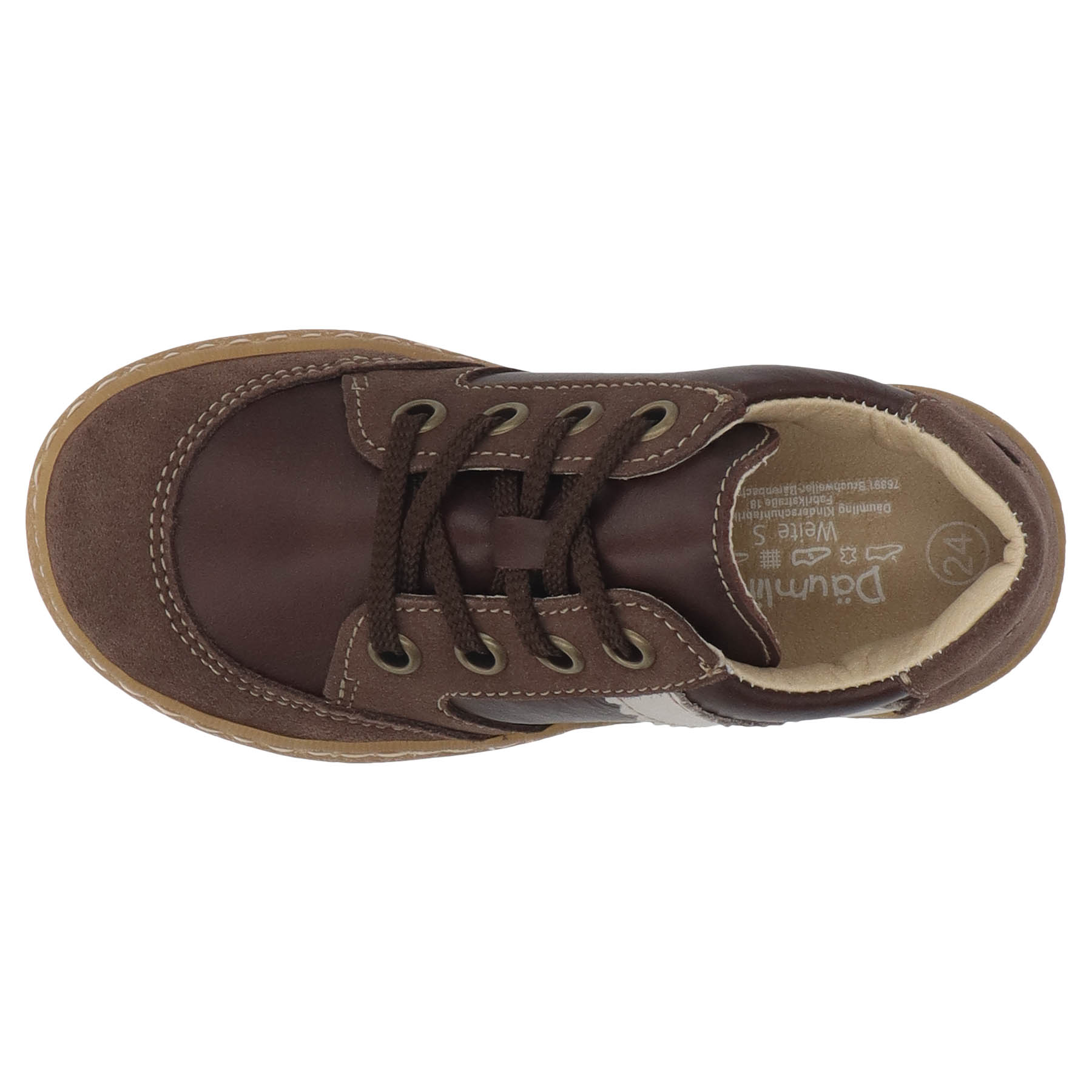 braune lauflernschuhe draufsicht