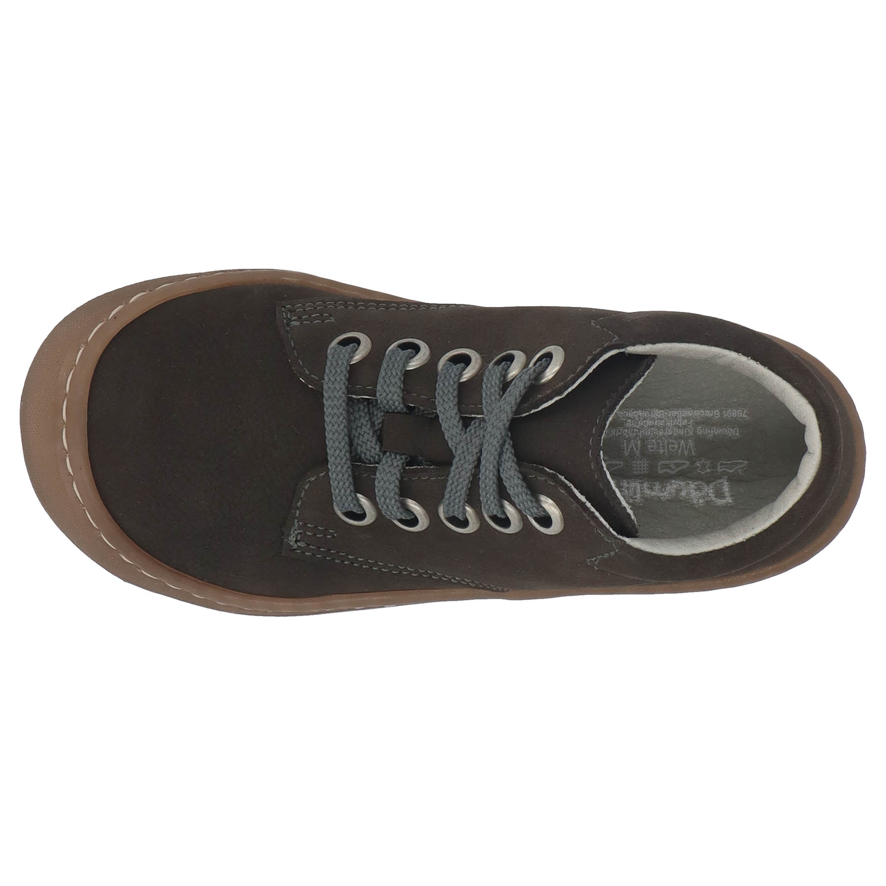 graue lauflernschuhe draufsicht