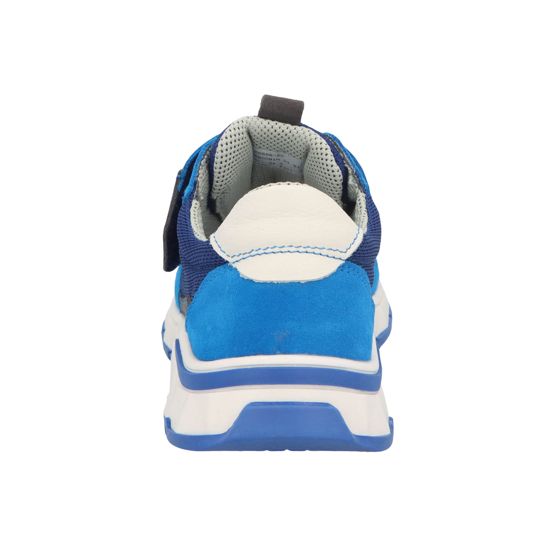 blaue sneaker hinteransicht