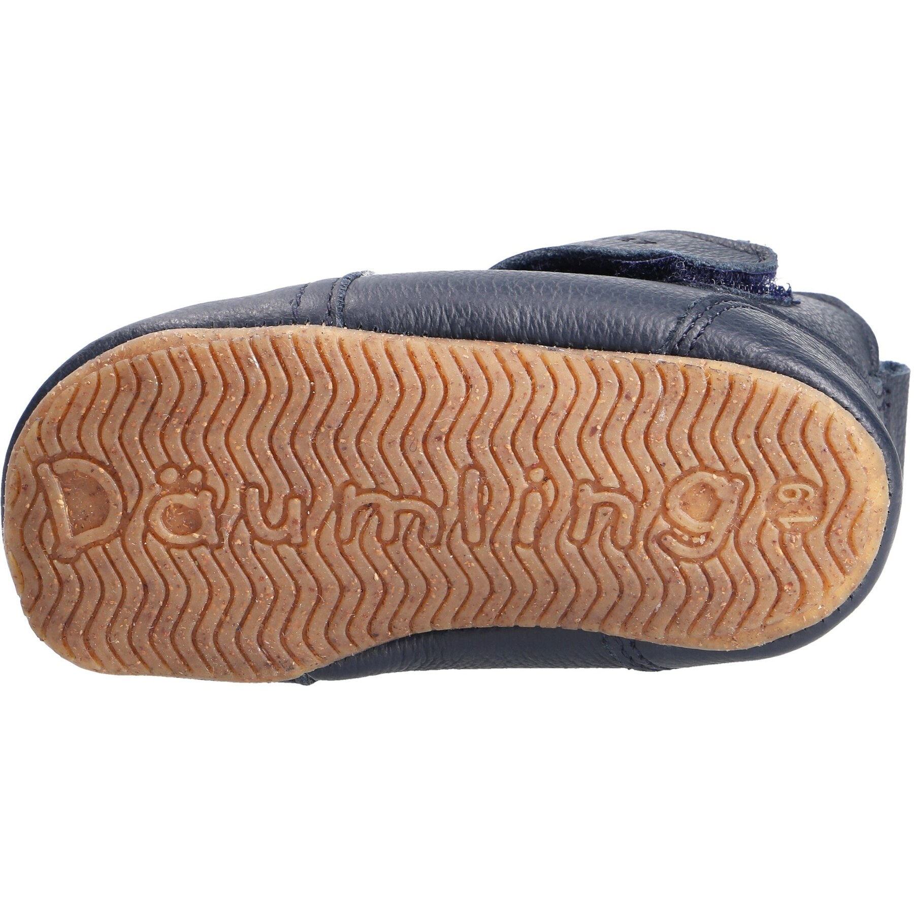 blaue krabbelschuhe sohlenansicht