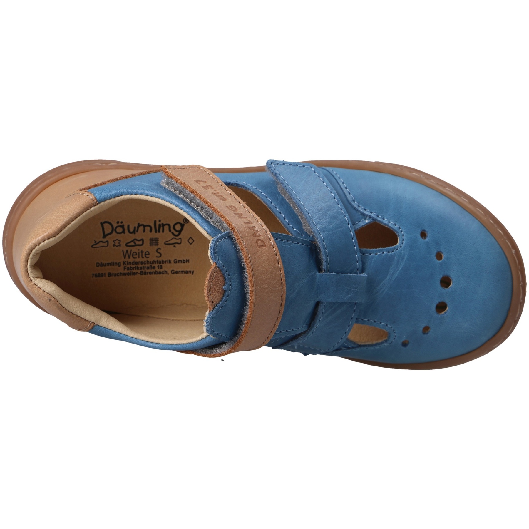 blaue halbschuh draufsicht