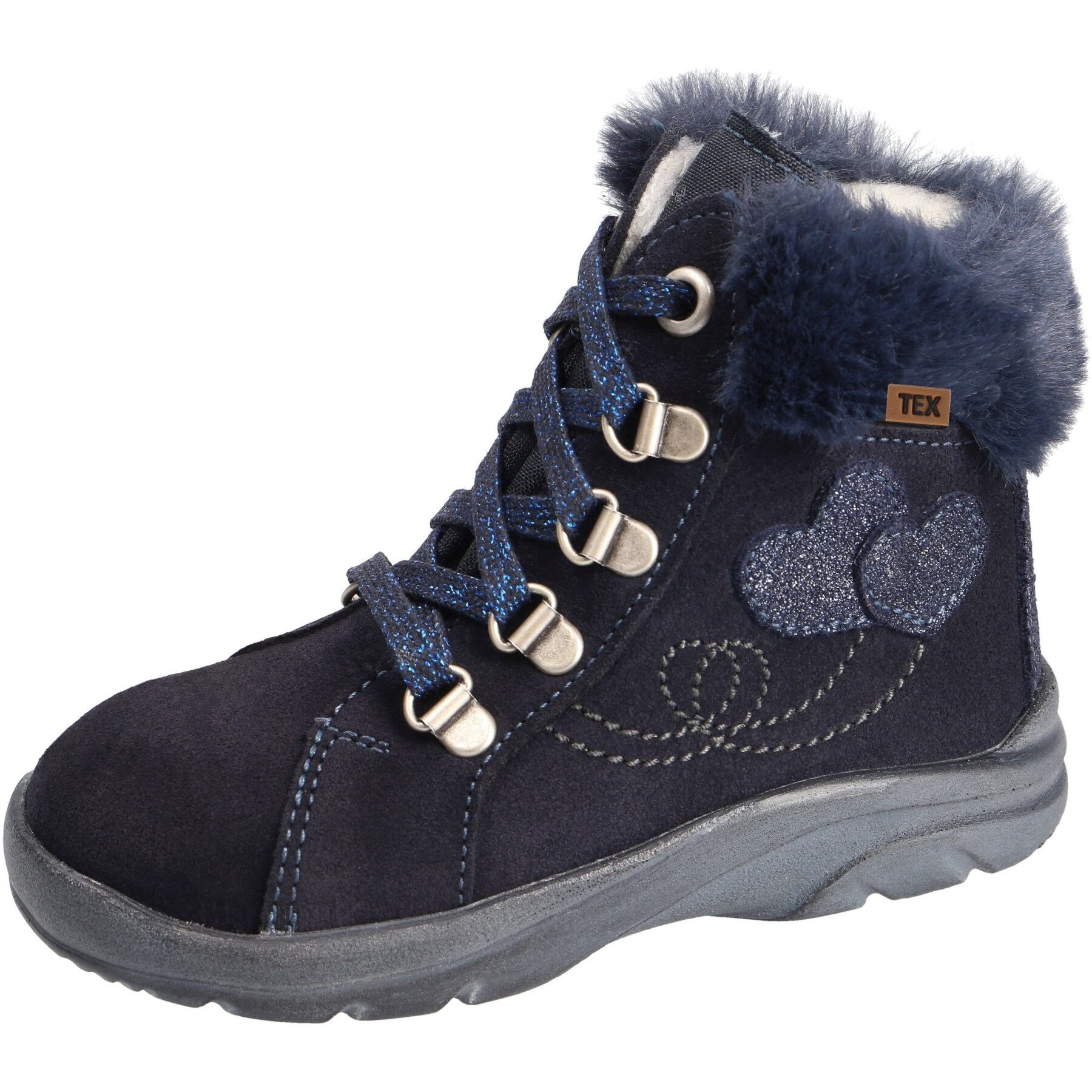 blaue stiefeletten 3-4 ansicht