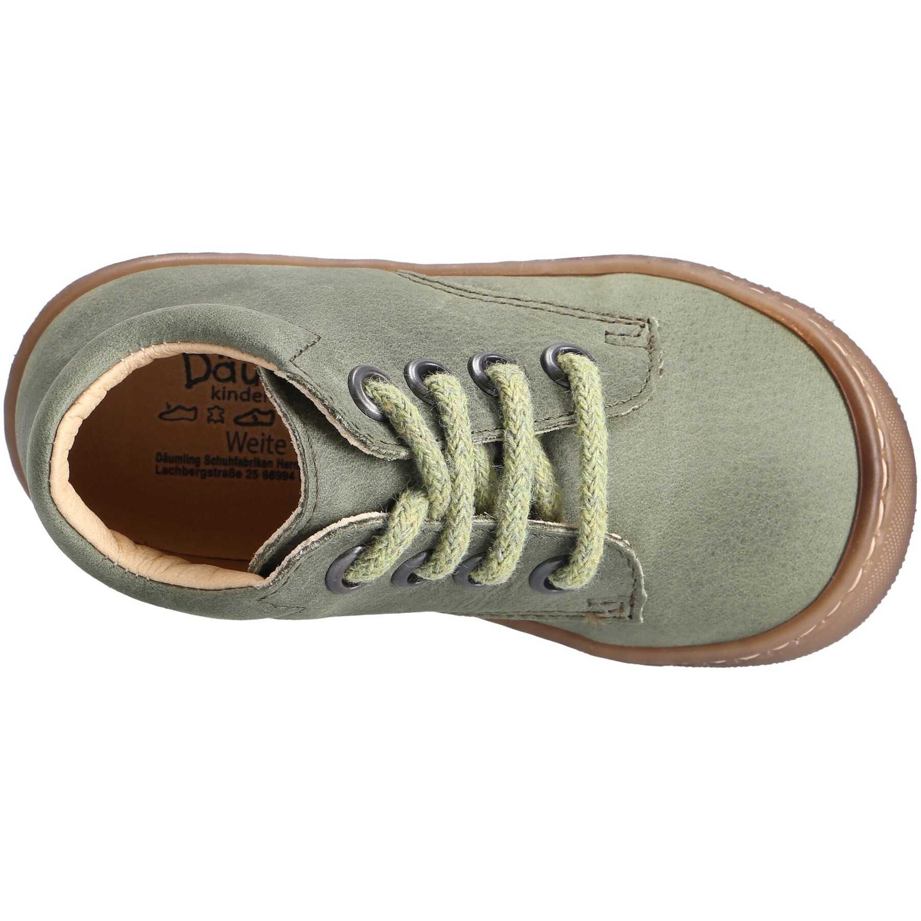 grüne lauflernschuhe draufsicht