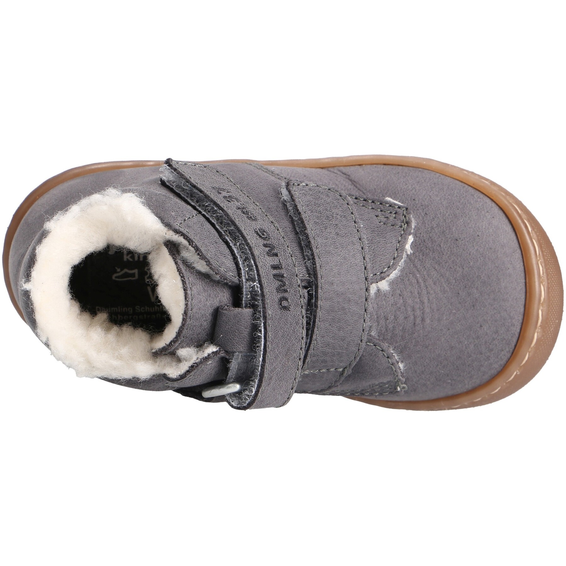 graue lauflernschuhe draufsicht