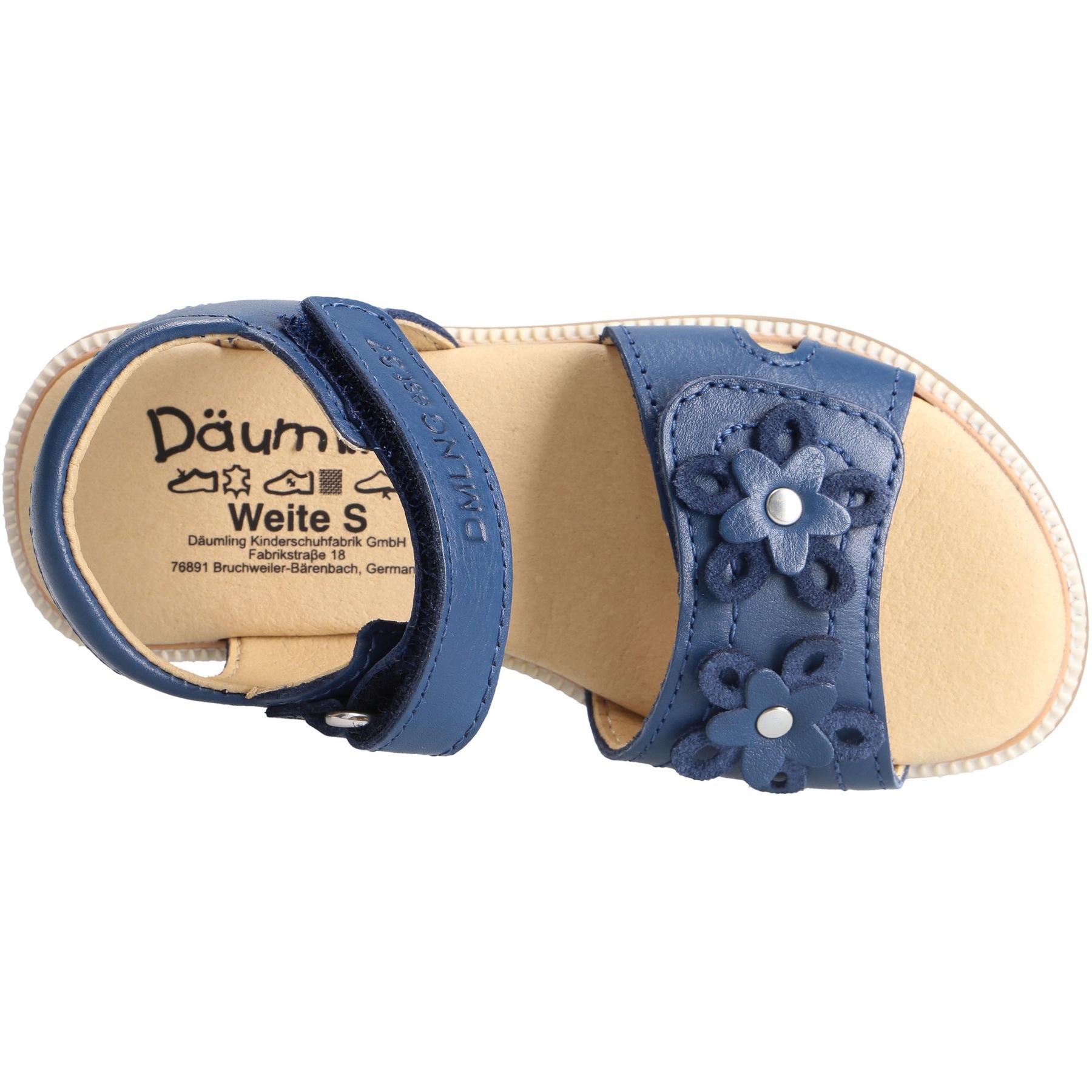 blaue sandale draufsicht