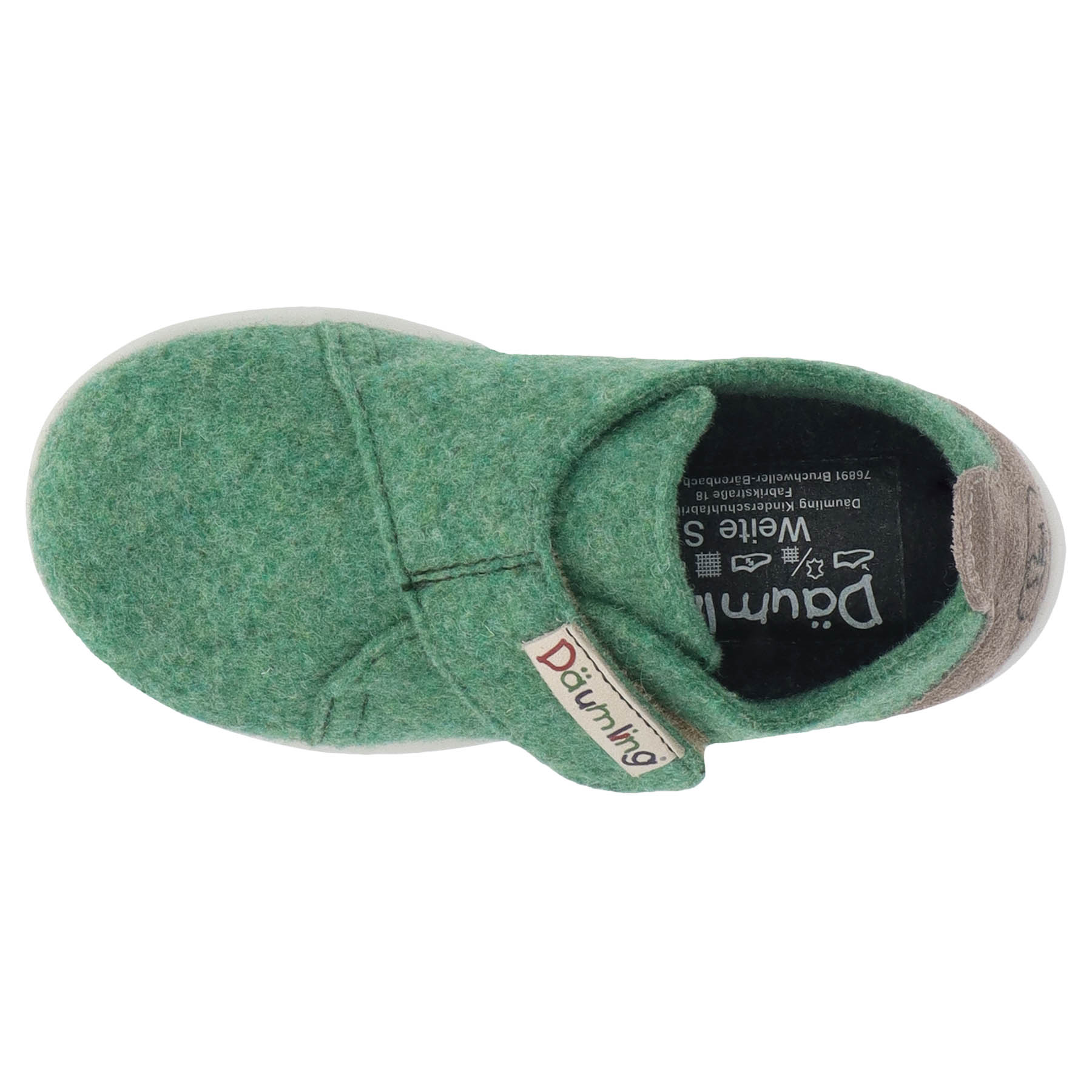 grüne lauflernschuhe draufsicht