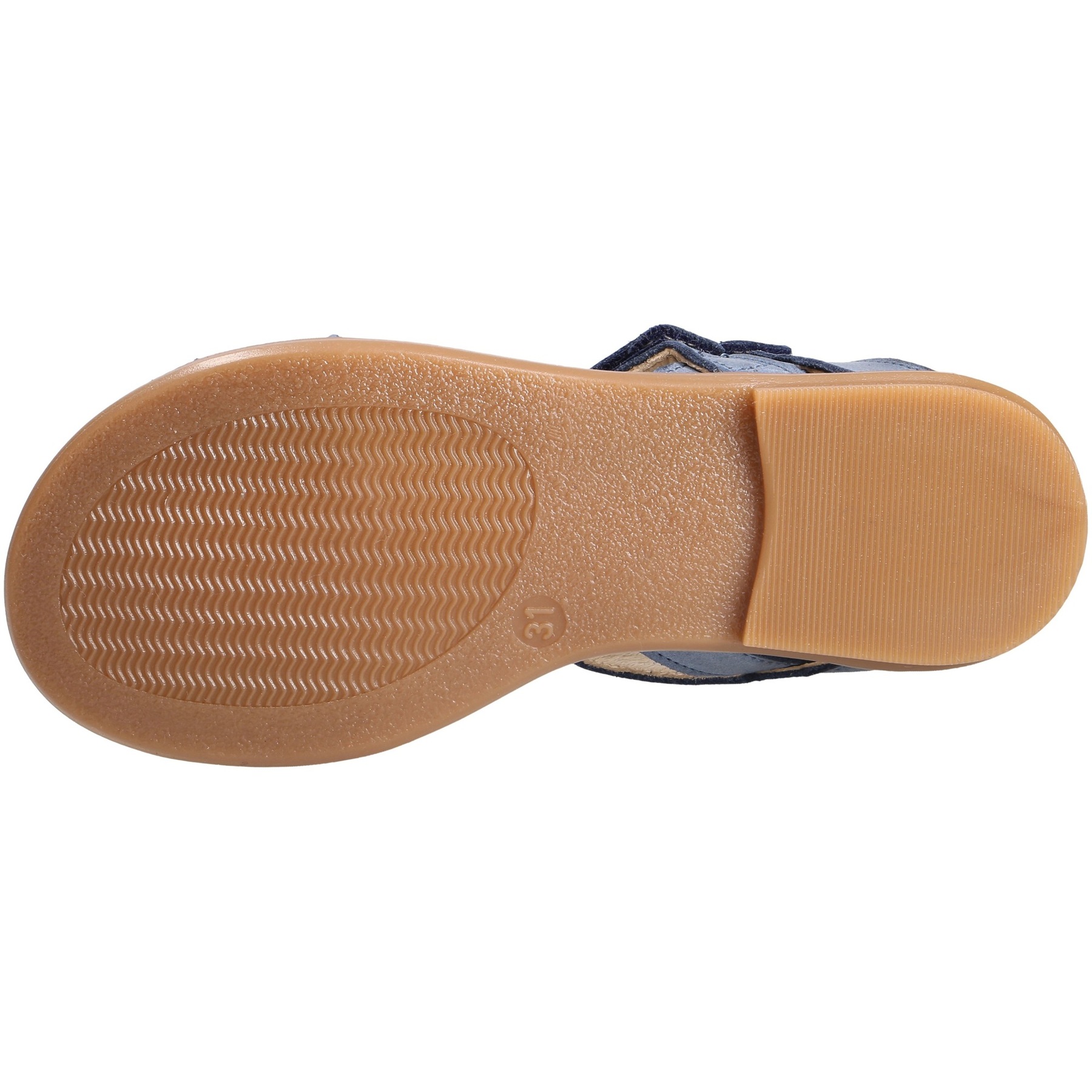 blaue sandale sohlenansicht