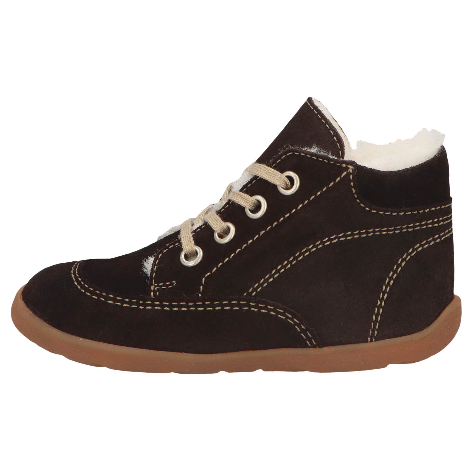 braune lauflernschuhe seitenansicht links