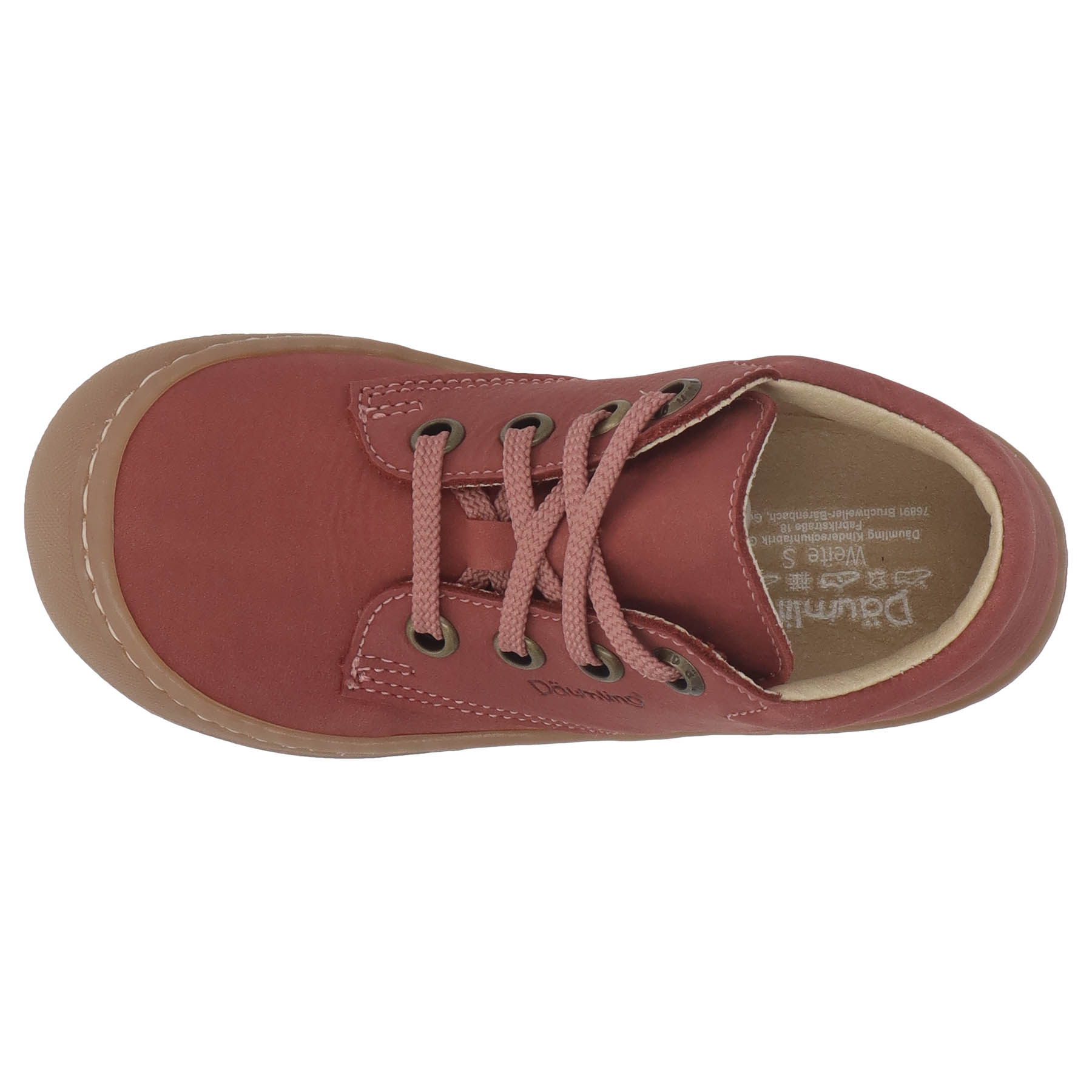 rote lauflernschuhe draufsicht