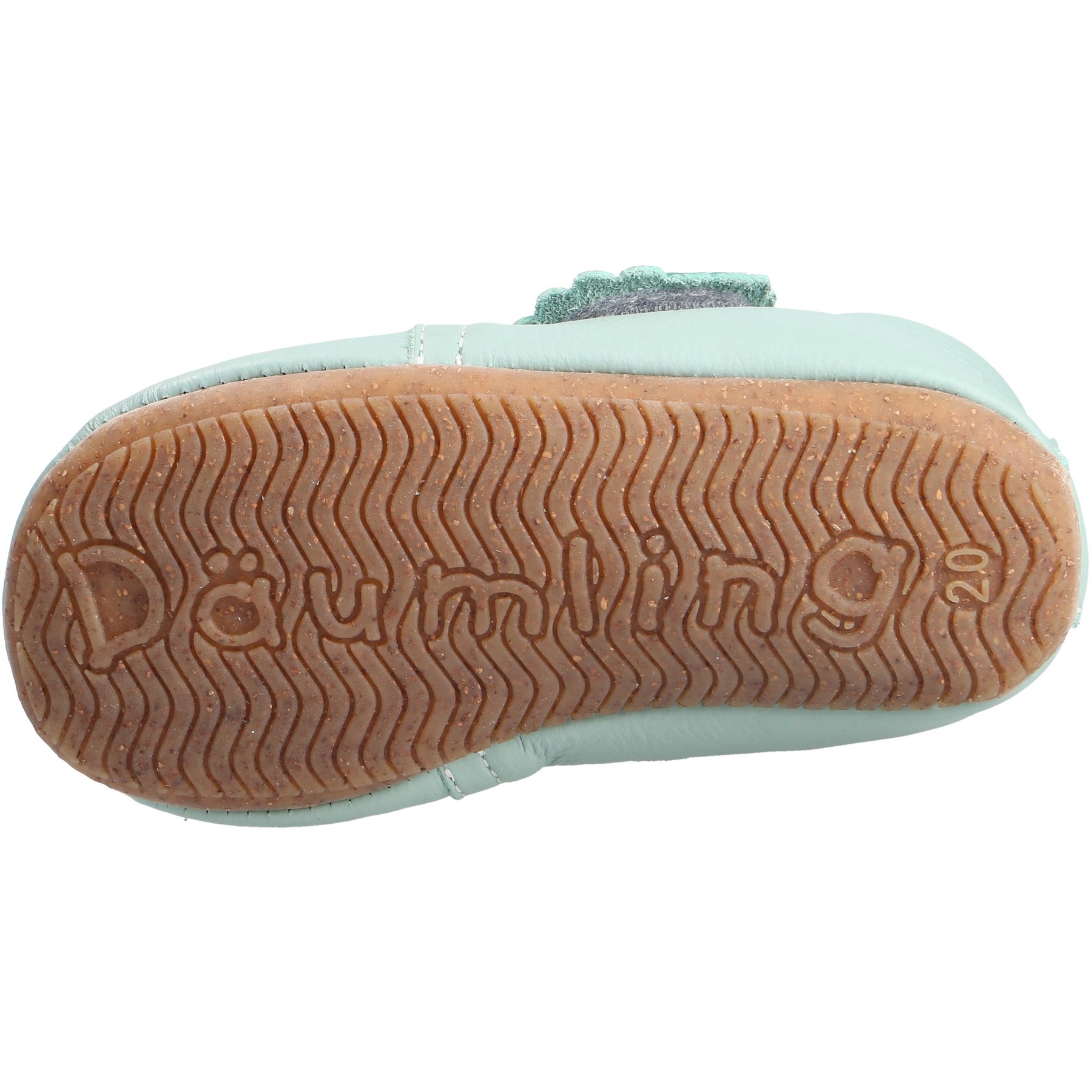 blaue krabbelschuhe sohlenansicht