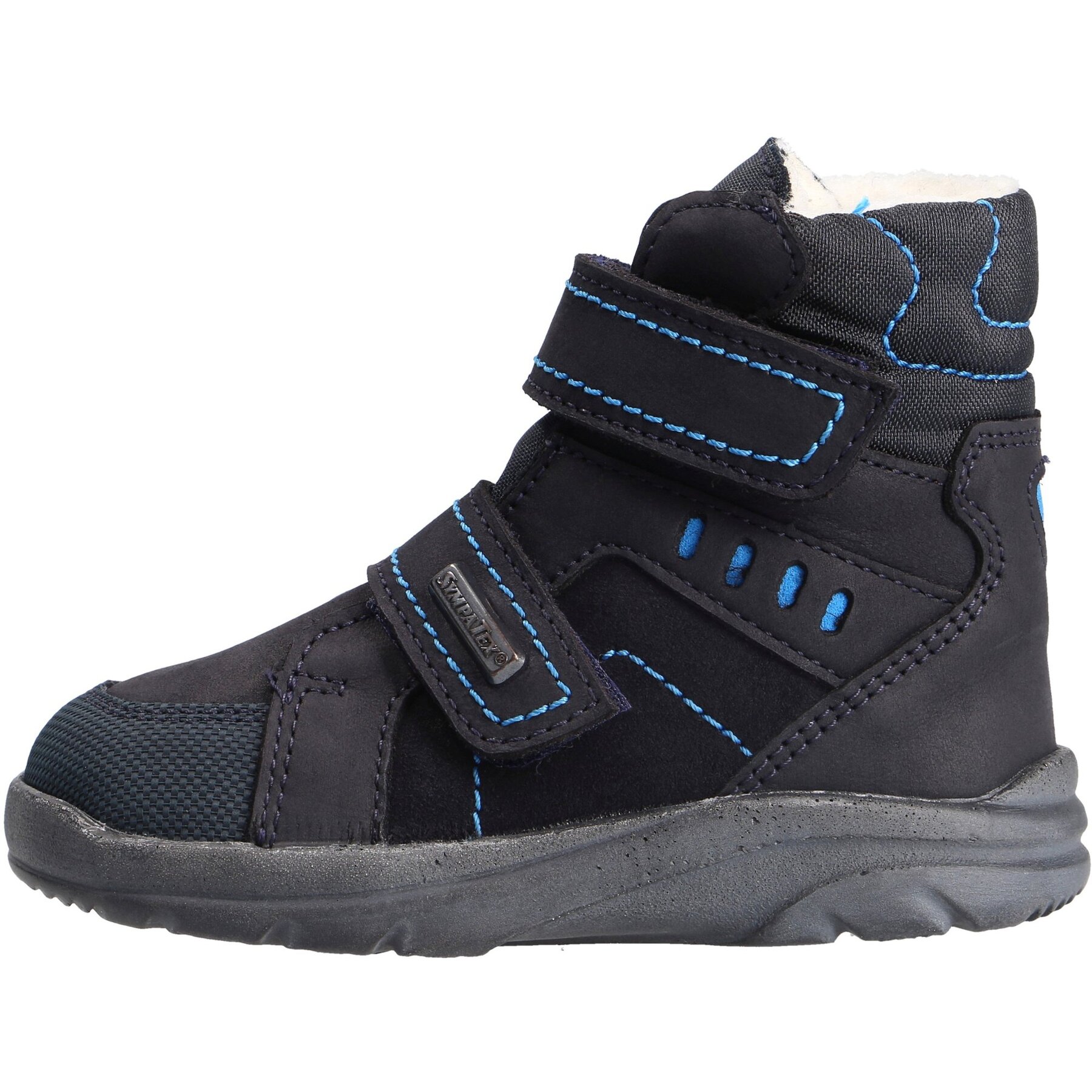 blaue stiefeletten seitenansicht links