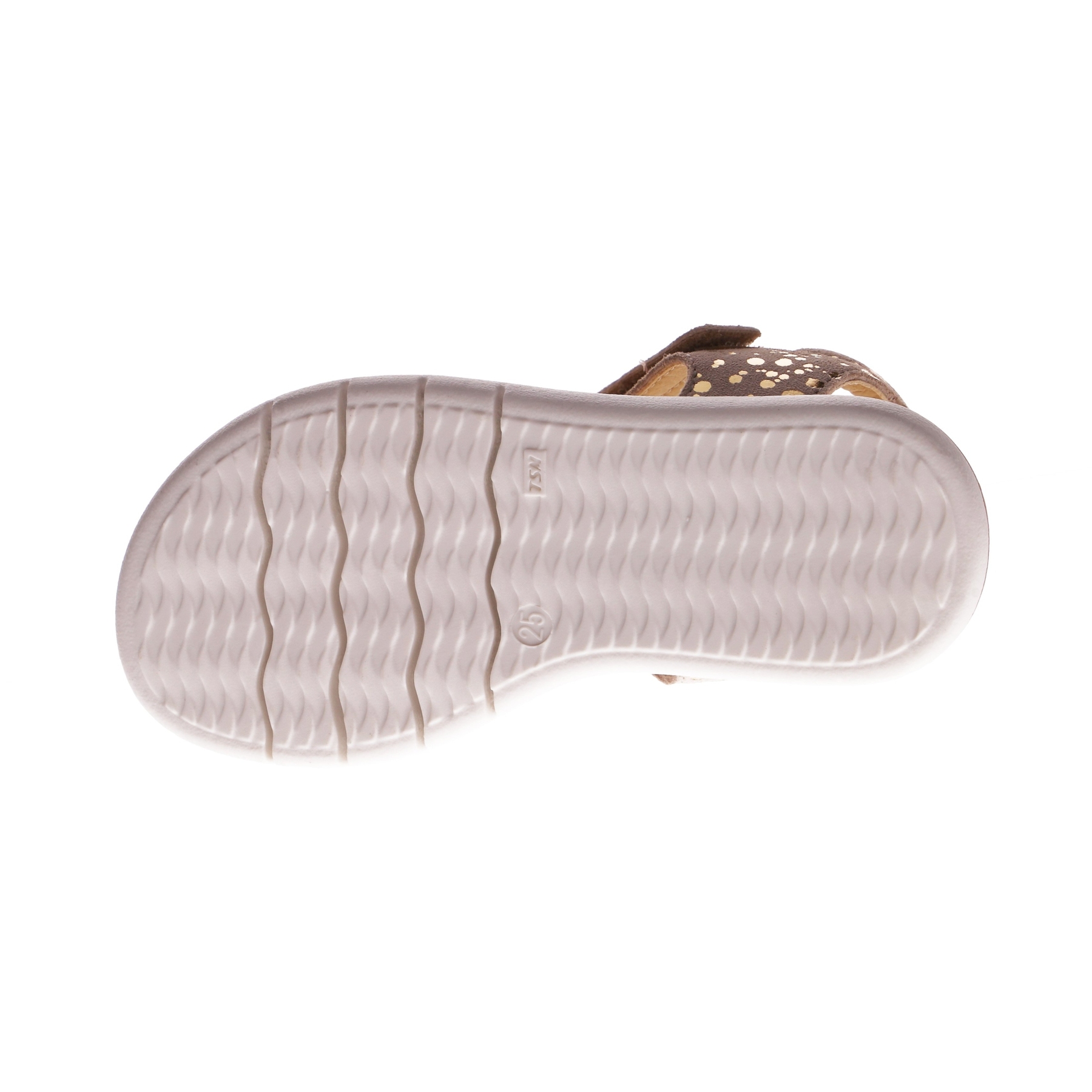 weiße sandale sohlenansicht