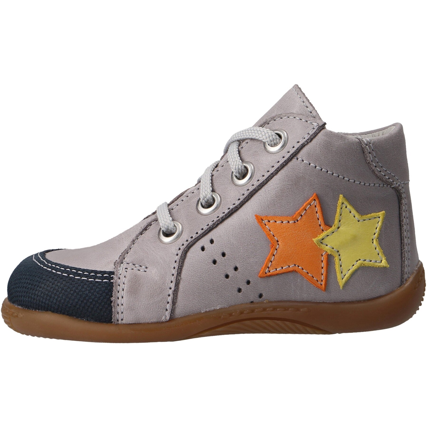 graue lauflernschuhe seitenansicht links