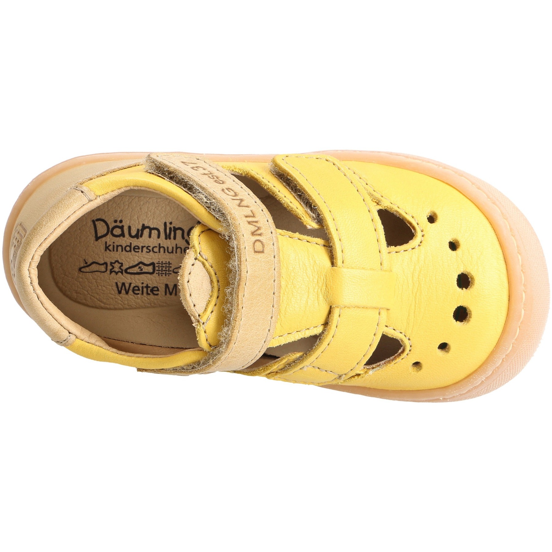 gelbe lauflernschuhe draufsicht