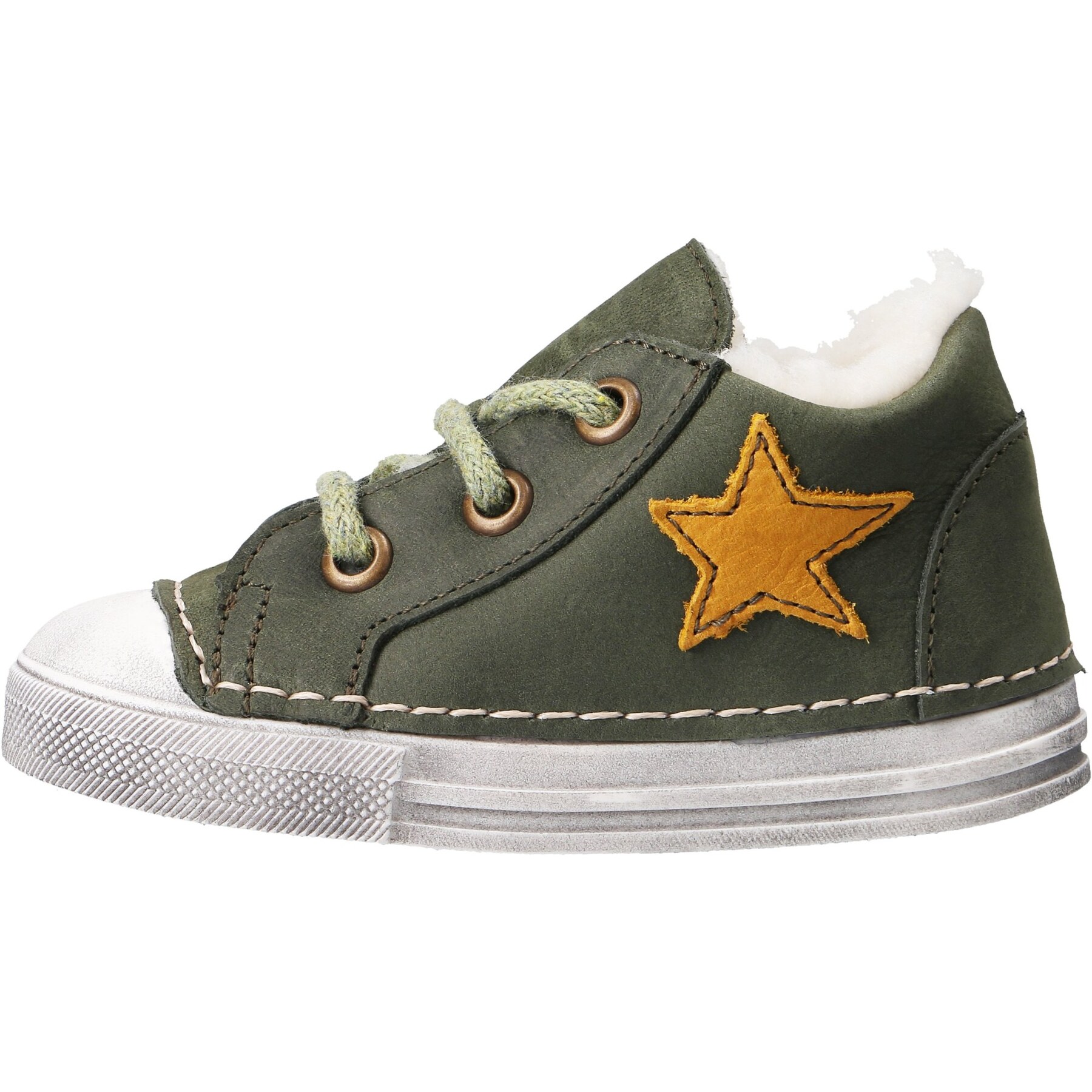 grüne lauflernschuhe seitenansicht links