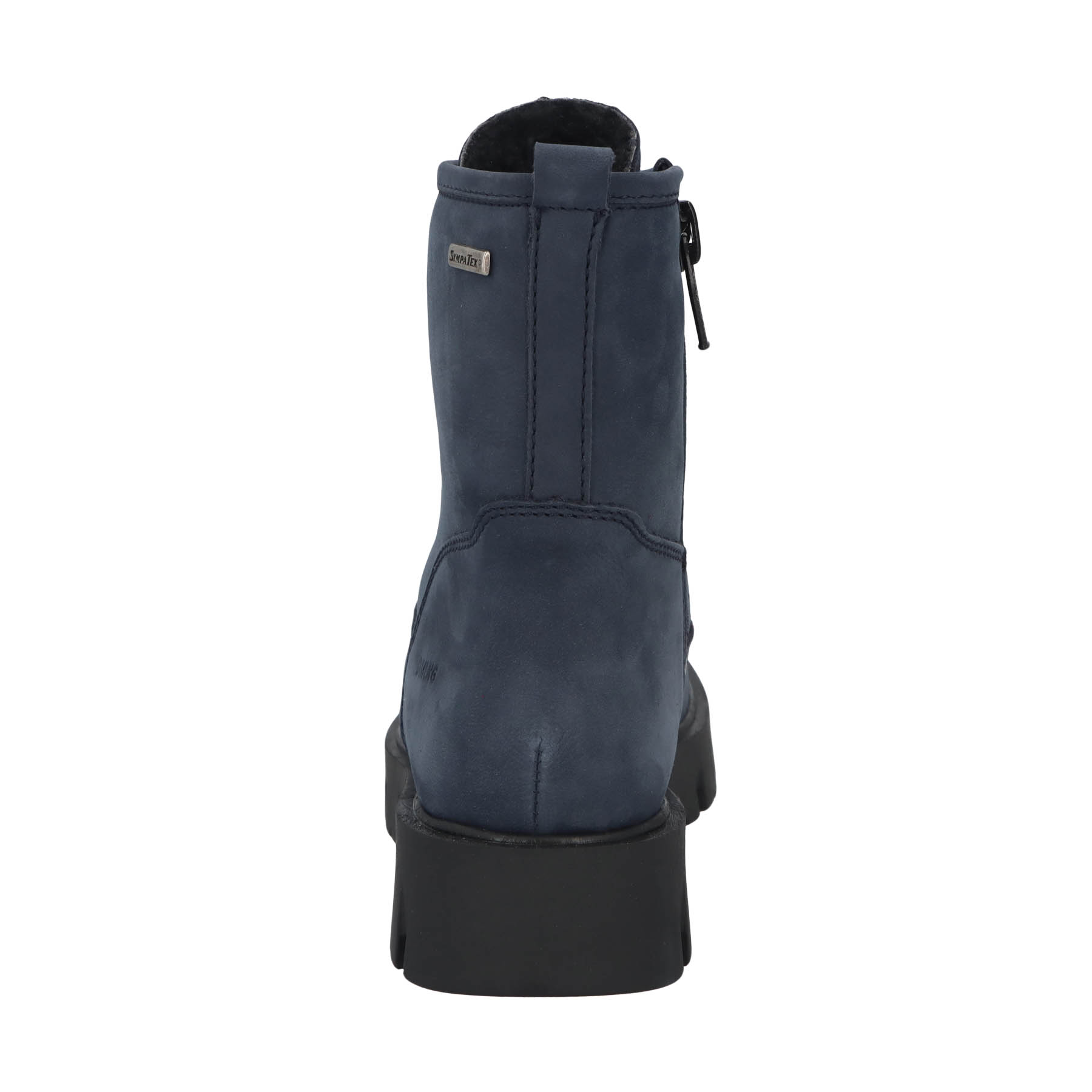 blaue stiefeletten hinteransicht