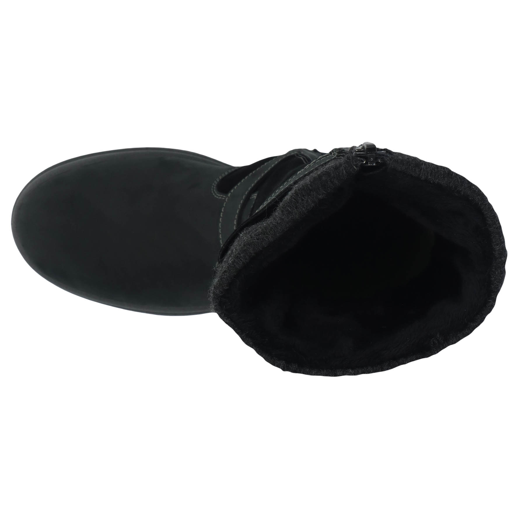 schwarze stiefel draufsicht