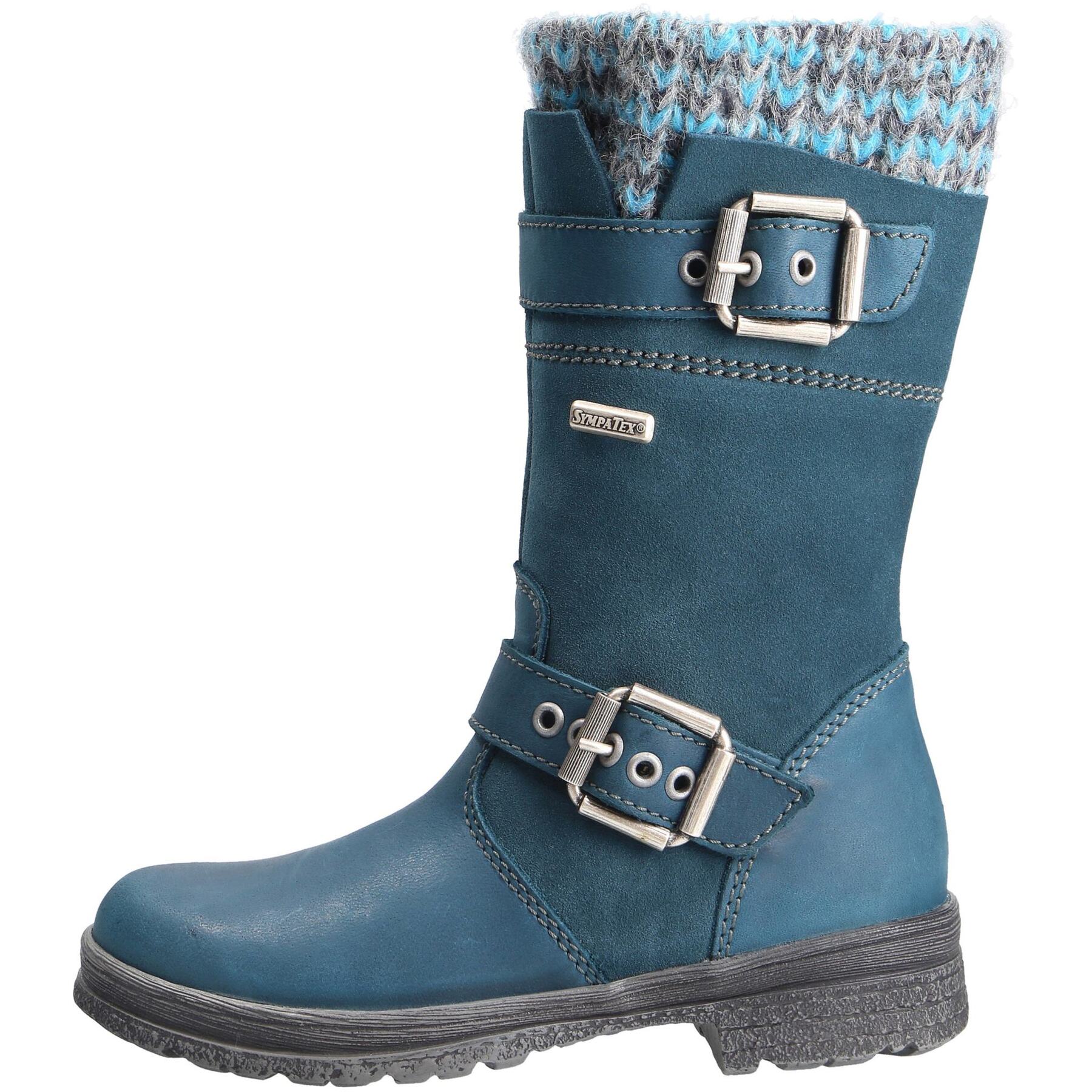 blaue stiefel seitenansicht links