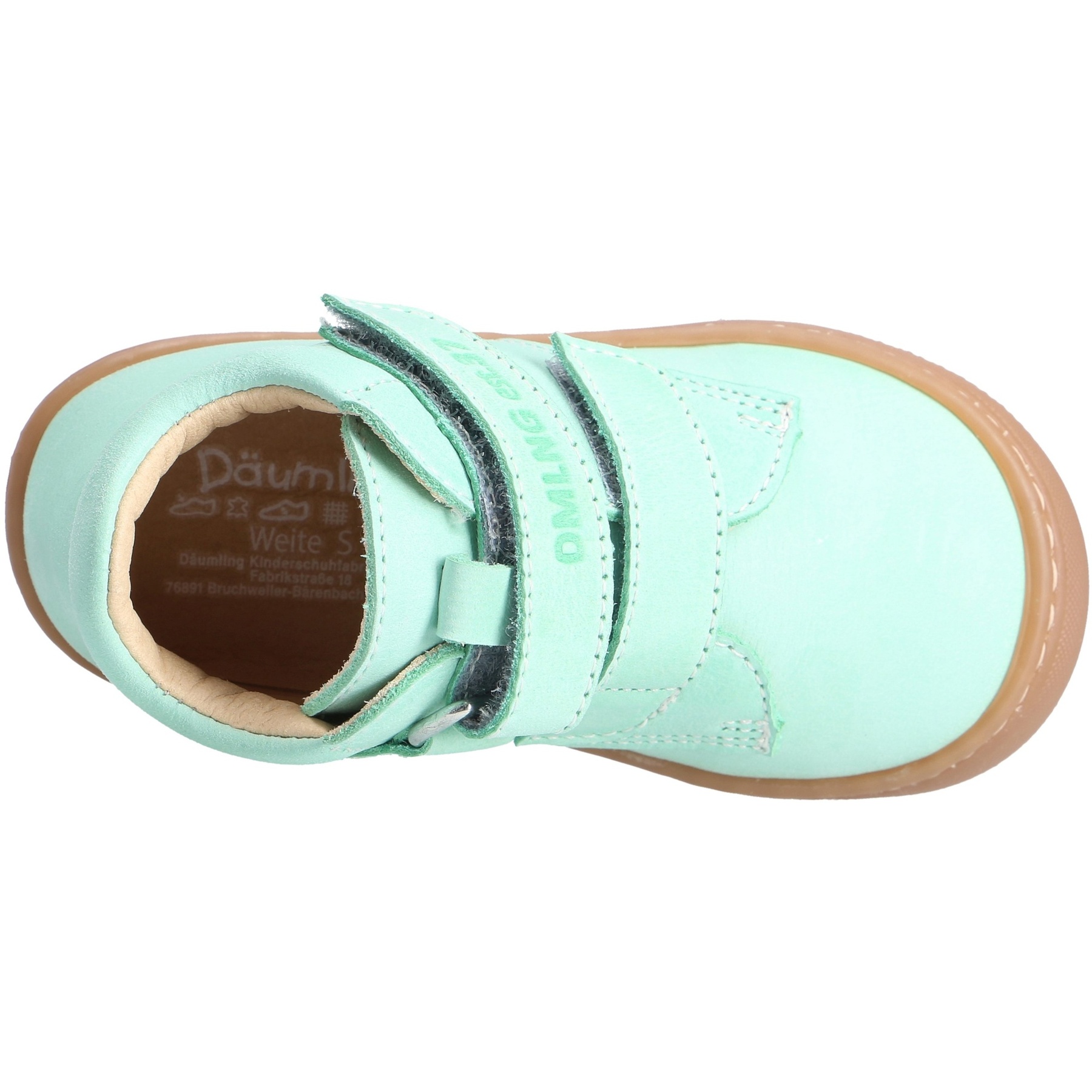 grüne lauflernschuhe draufsicht