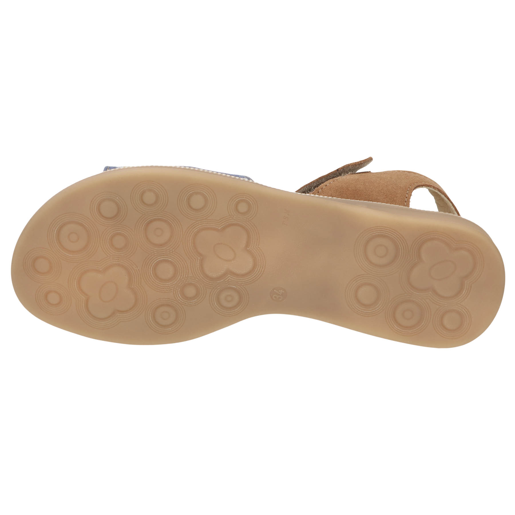 blaue sandale sohlenansicht