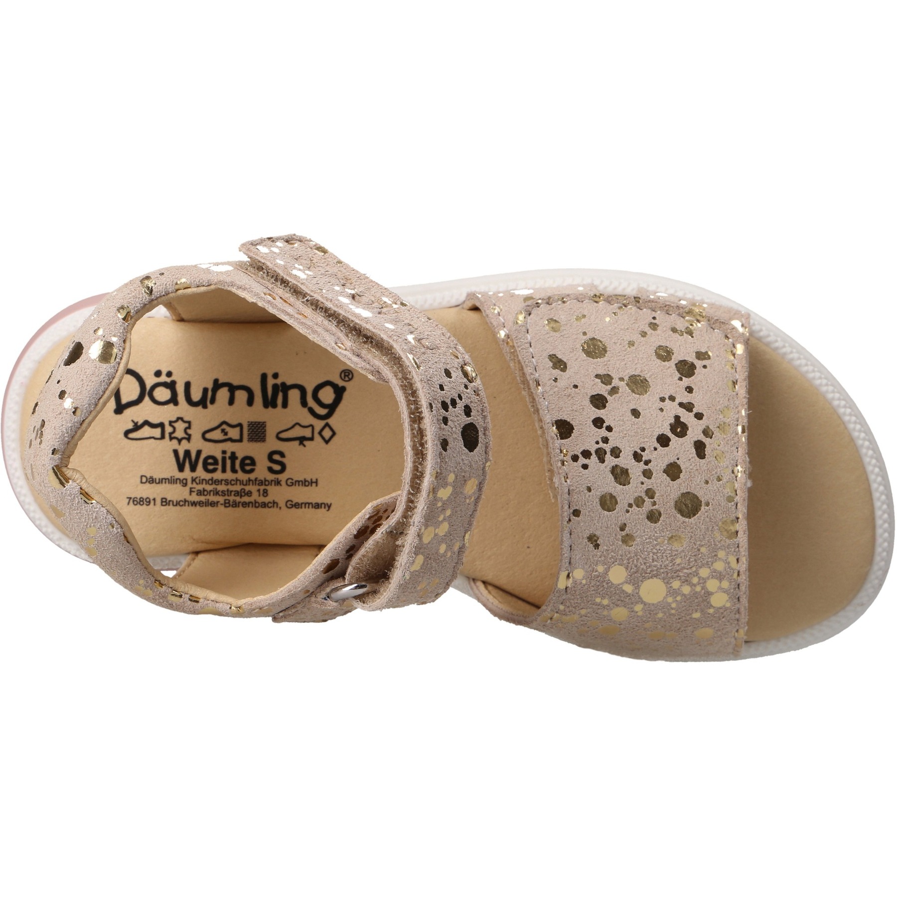 weiße sandale draufsicht