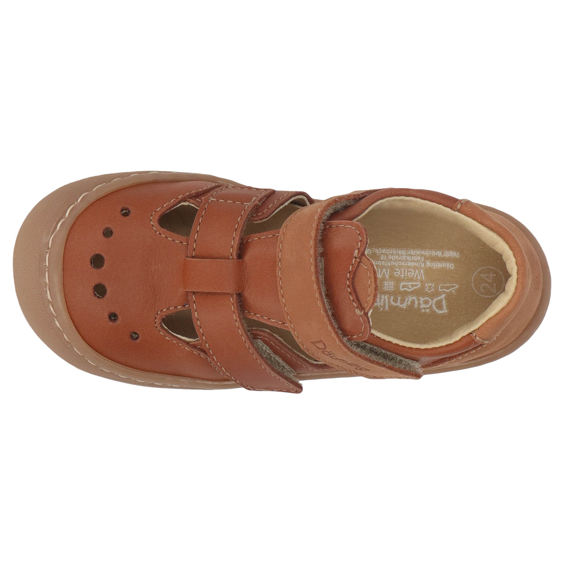 braune lauflernschuhe draufsicht