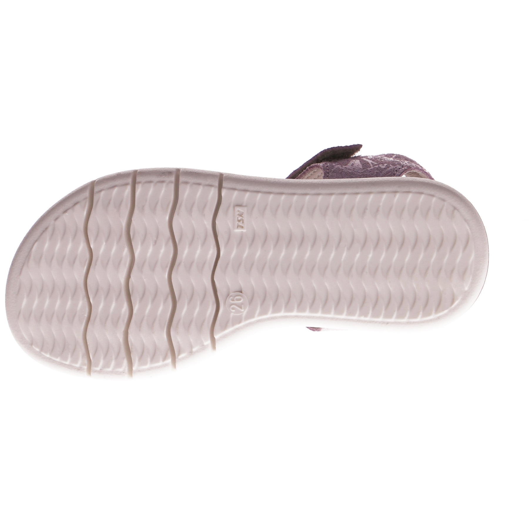 rote sandale sohlenansicht