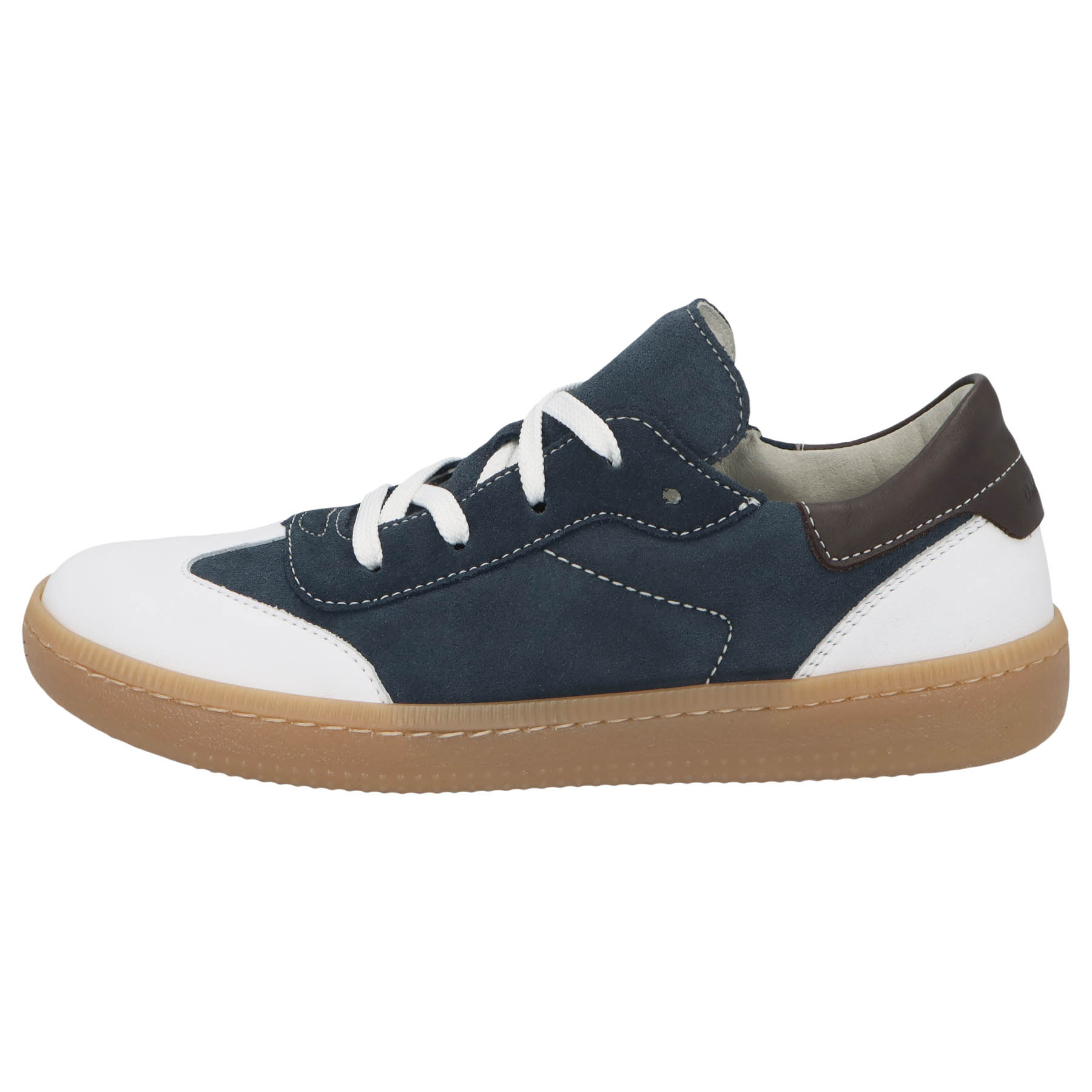 blaue halbschuh seitenansicht links