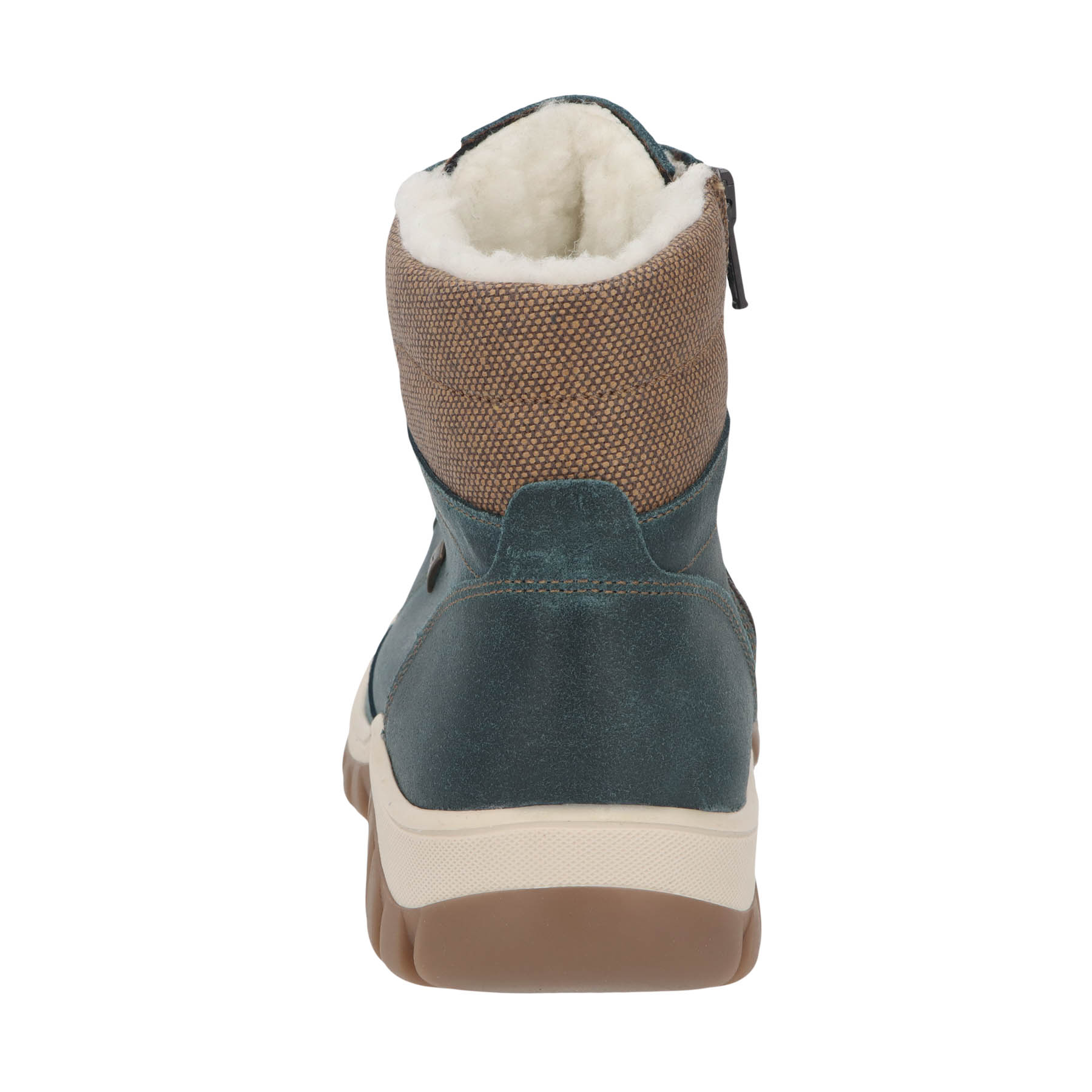 blaue stiefeletten hinteransicht