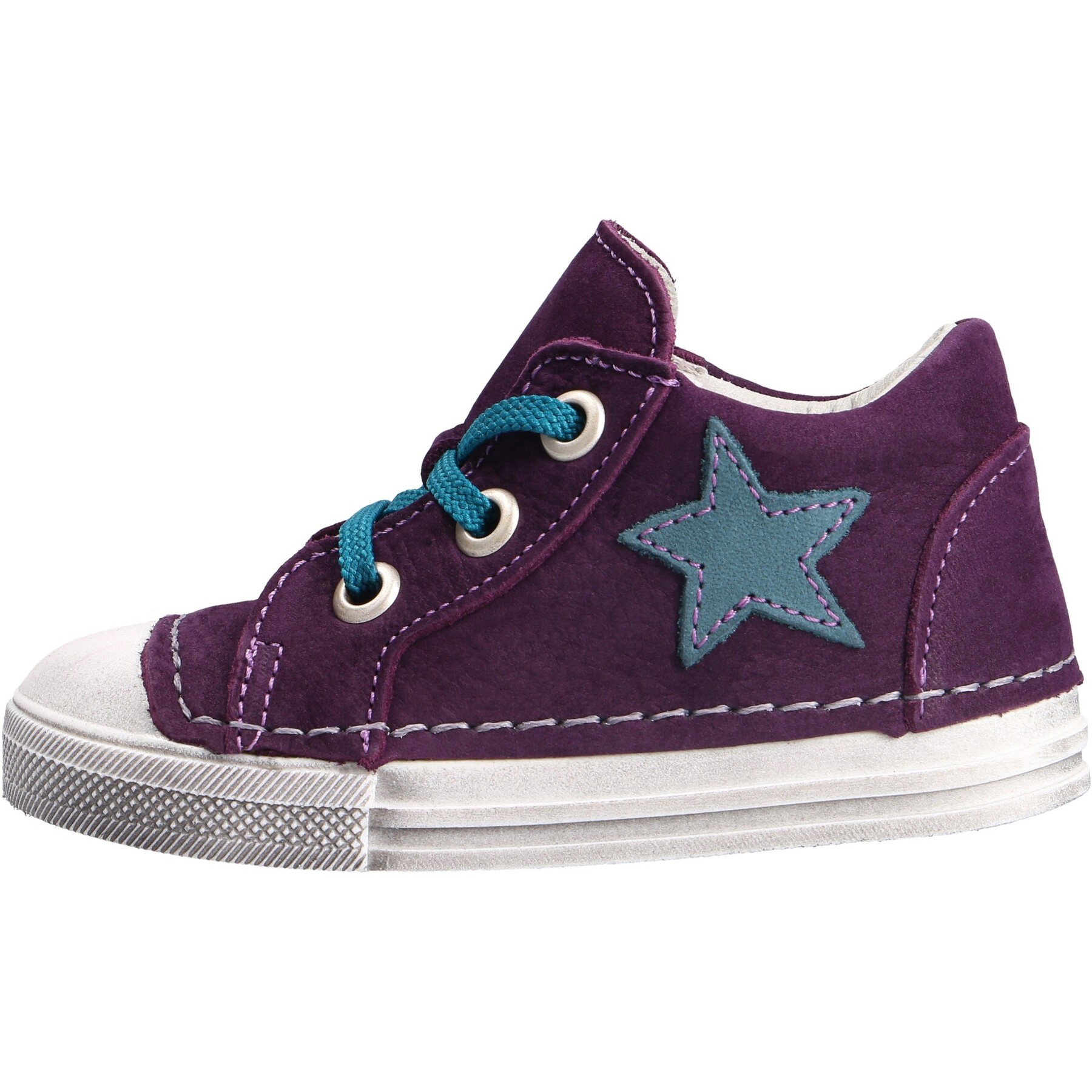 mehrfarbige lauflernschuhe seitenansicht links