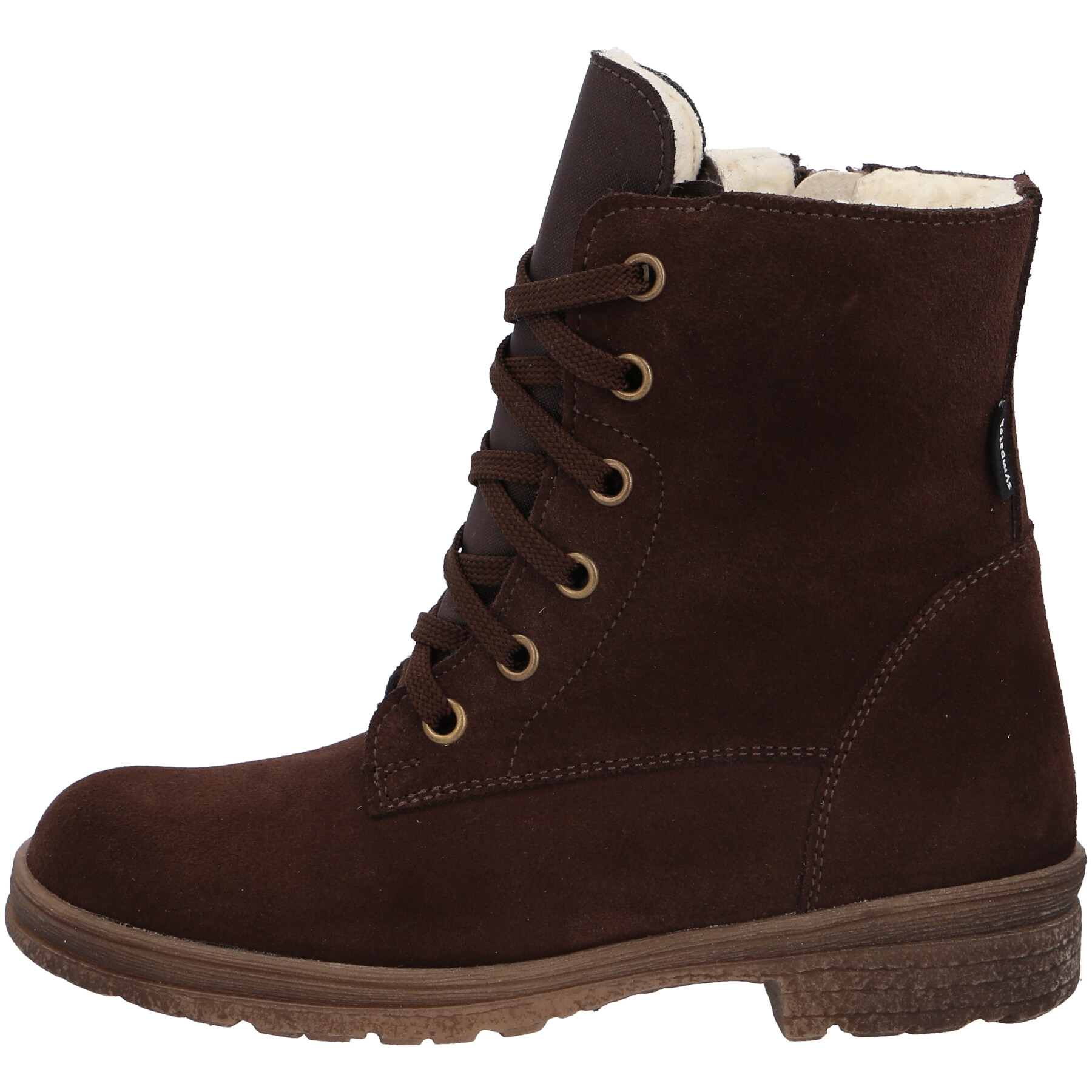 braune stiefel seitenansicht links