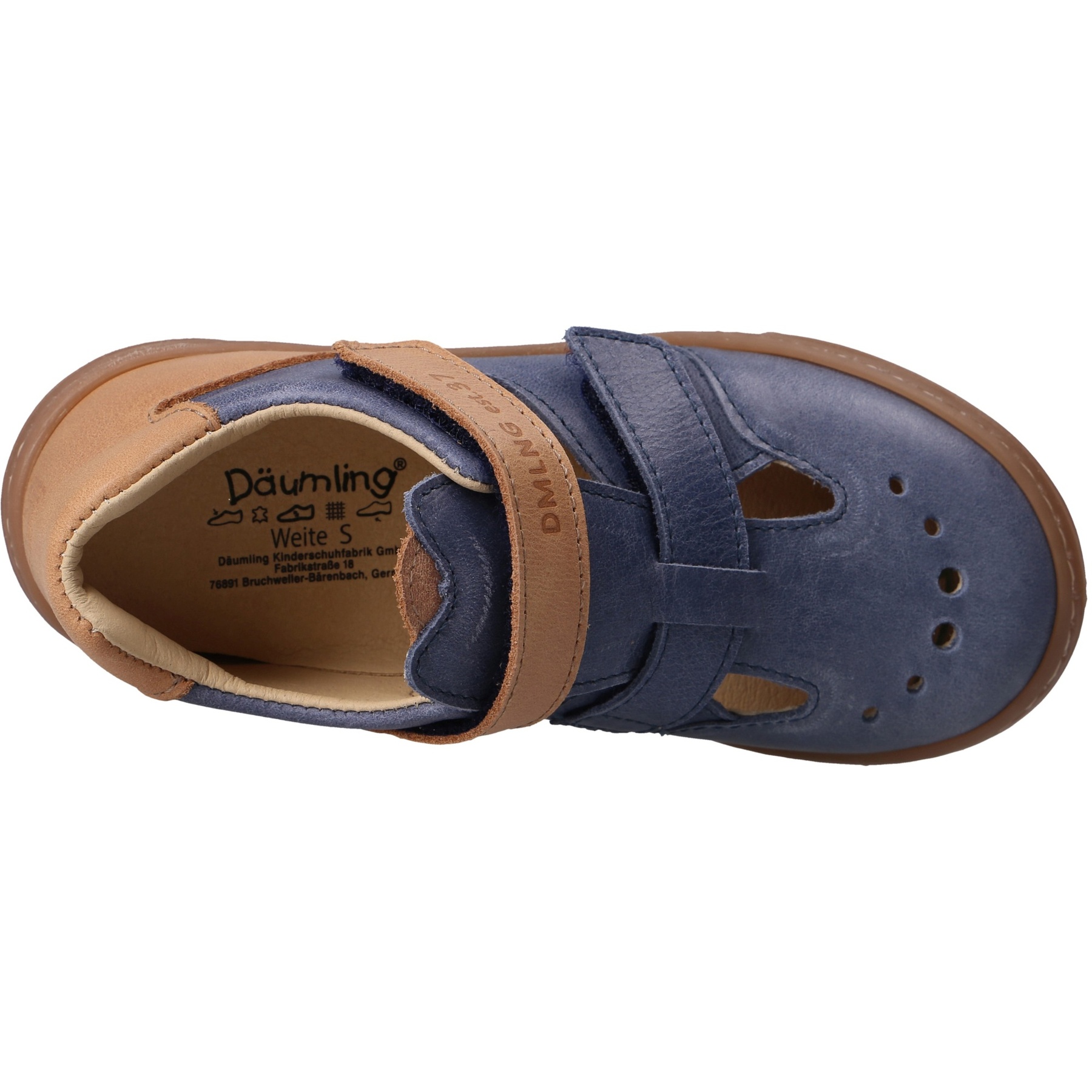 blaue halbschuh draufsicht