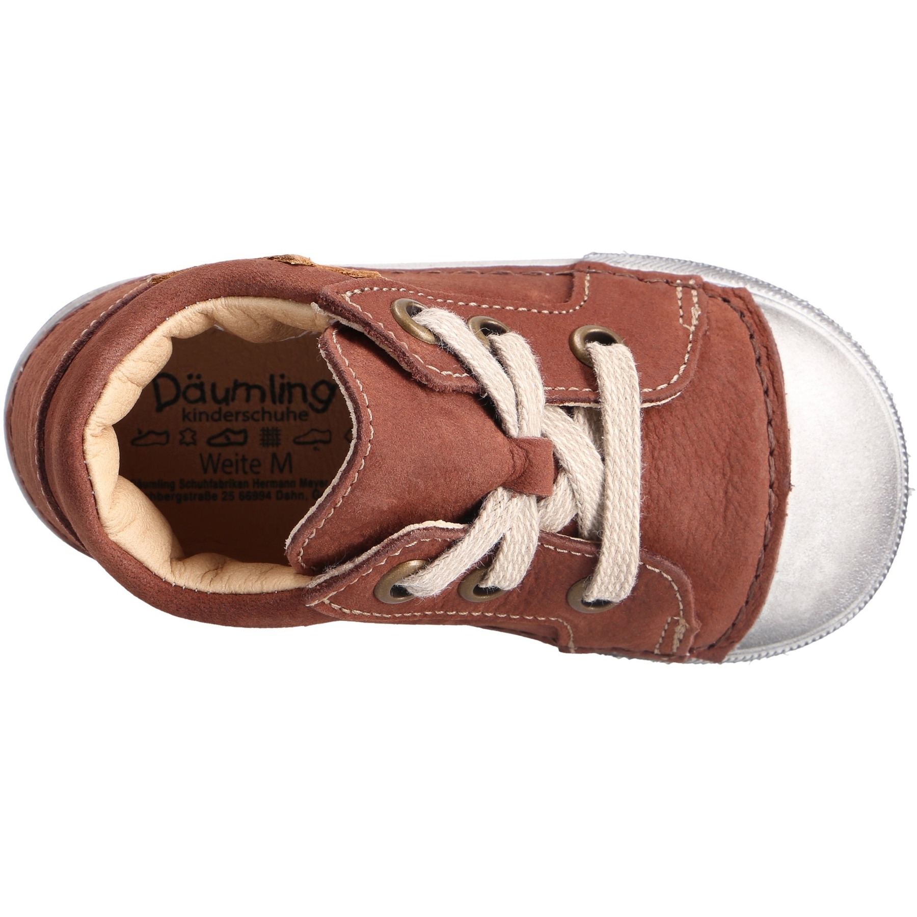 braune lauflernschuhe draufsicht